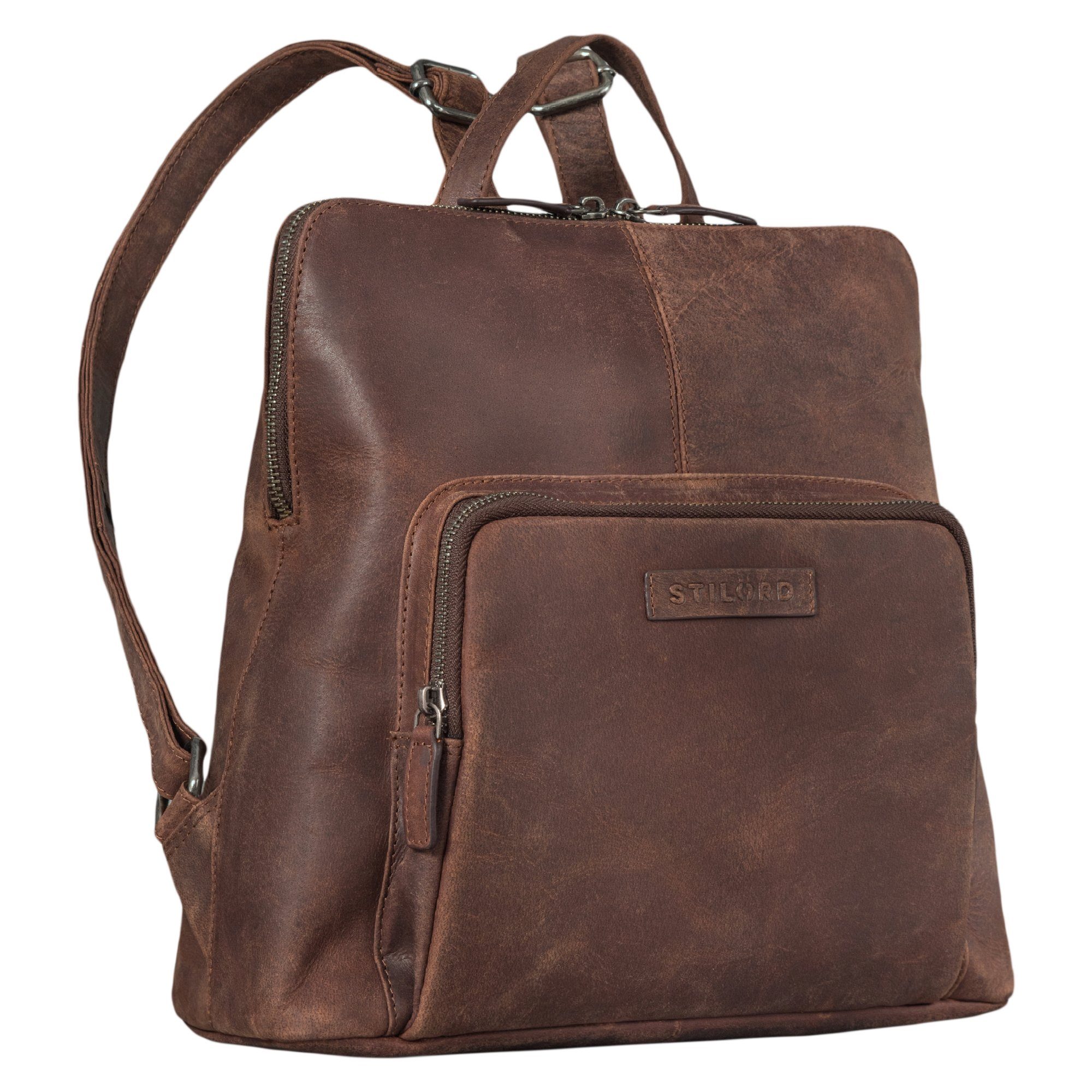 Cityrucksack "Dorothea" Kleiner Lederrucksack Damen Elegant