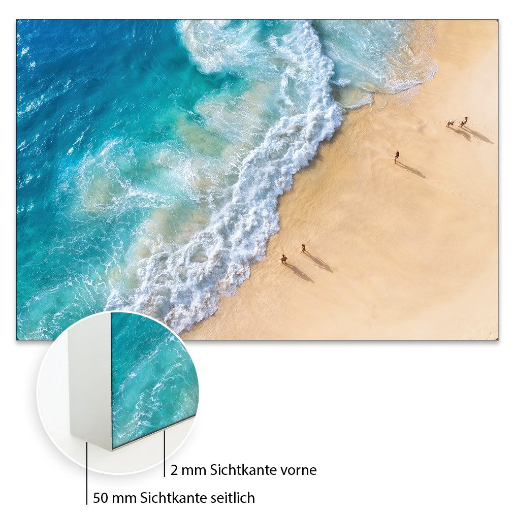 Akustikbild-Manufaktur Bild mit Rahmen Akustikbild "Sommer Brandung" - Wandbild für bessere Raumakustik, Schallschutzbild mit sehr guten Schallabsorptions-Eigenschaften