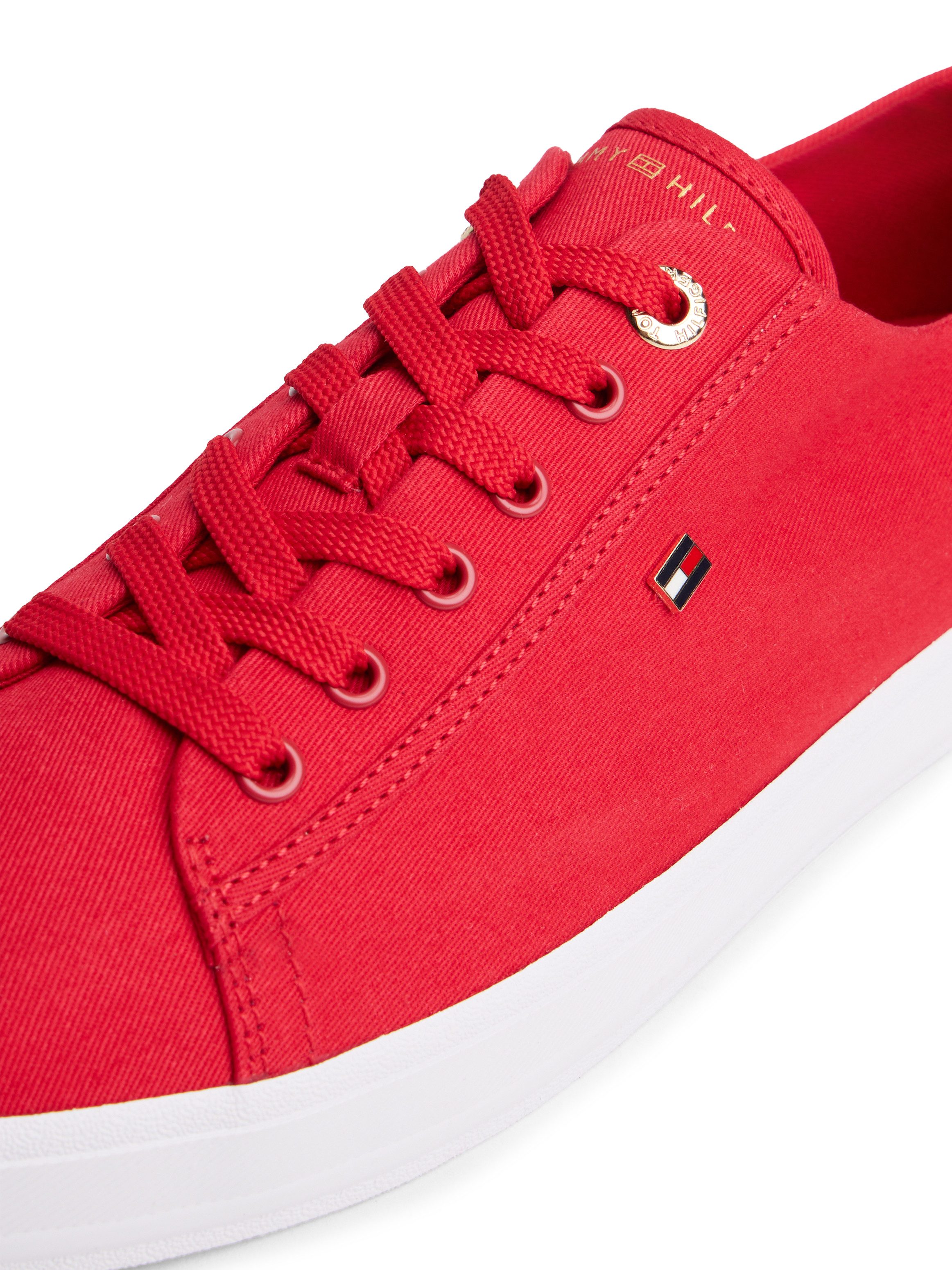 Tommy Hilfiger TH FOXING SNEAKER CANVAS Plateausneaker Freizeitschuh, Halbschuh, Schnürer mit Logostickerei - schmale Form