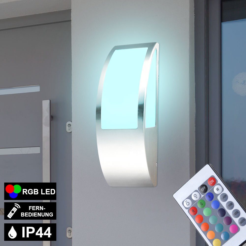 RGB Außenlampe Wandlampe etc-shop Außen-Wandleuchte, Lampe LED Leuchtmittel Farbwechsel, IP44 Warmweiß, inklusive, Lampe Leuchte