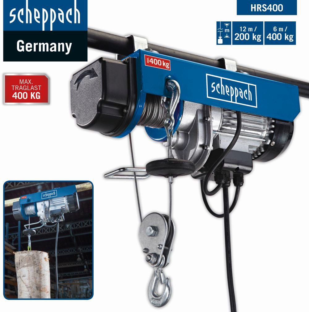 Scheppach Stammheber Scheppach Elektrischer Seilhebezug HRS 400 Seilzug, -]