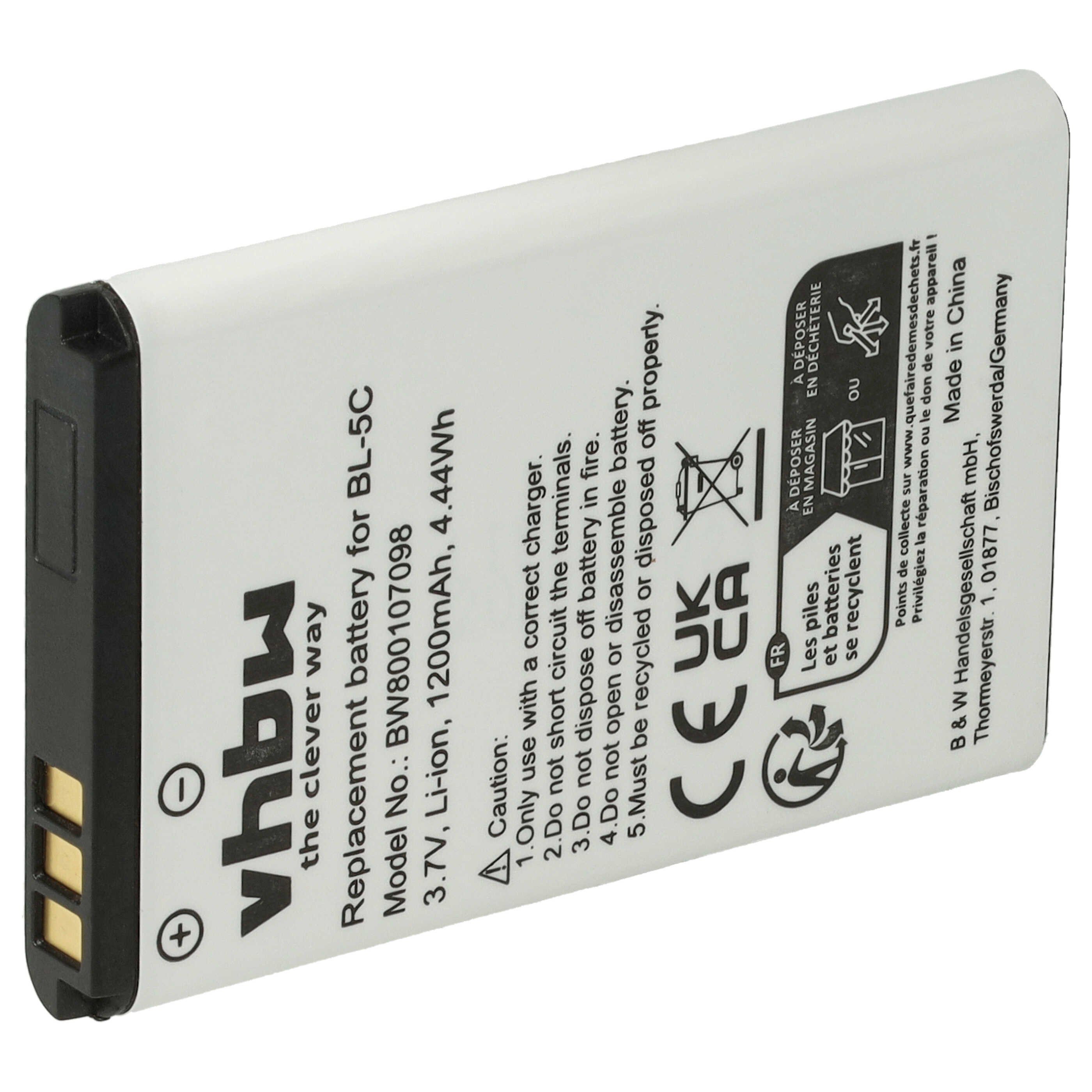 vhbw Akku Ersatz für Wiko Lubi2 für Mobilfunk / GPS - Tracker (1200 mAh, Smartphone-Akku Akku Li-Ion 1200 mAh (3,7 V, 1 St), Leistungsfähiger Austausch-Akku für Telefon, Smartphone