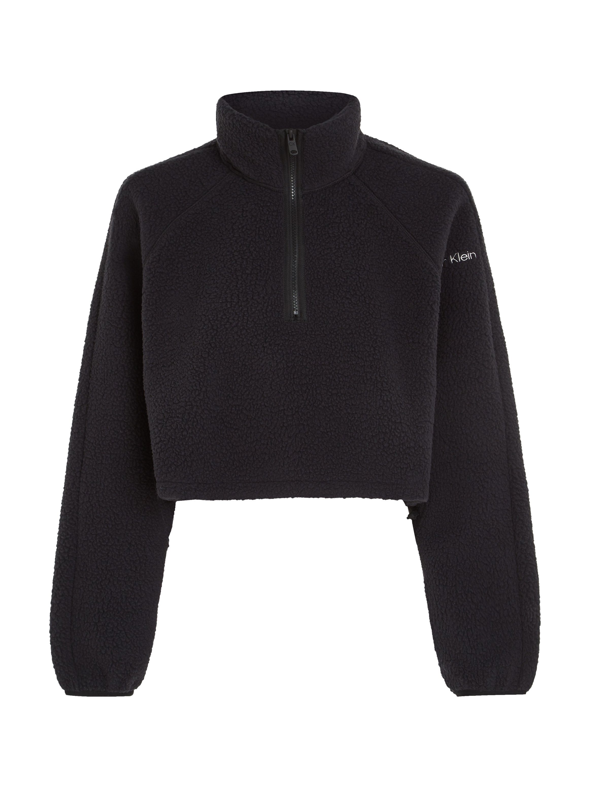 Calvin Klein Sport Stehkragenpullover schwarz HYBRID Pullover Sherpa 
