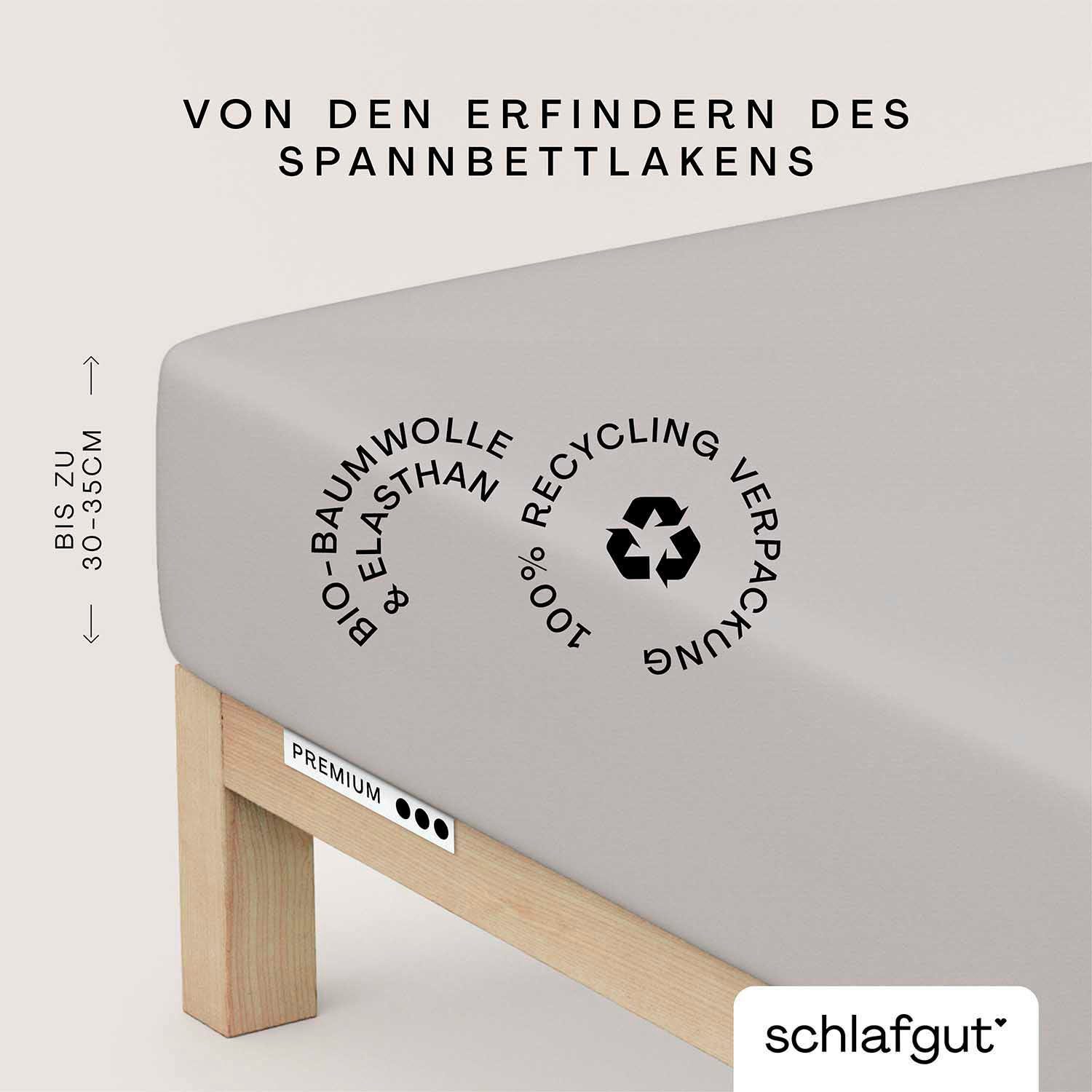 Schlafgut Spannbettlaken PREMIUM Mako-Zwirn-Jersey, 220 g/m², 95% Bio-Baumw günstig online kaufen