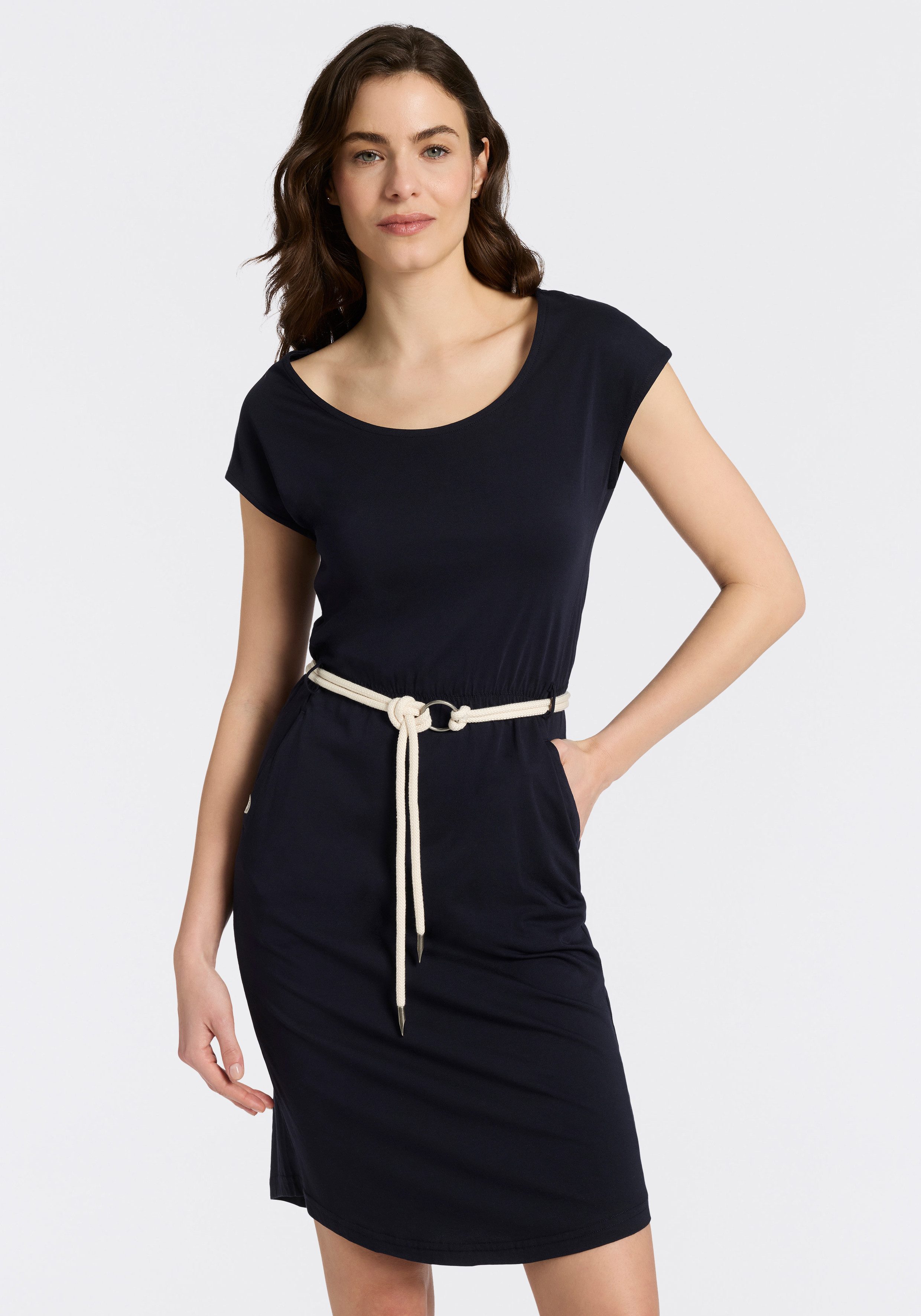 Ragwear Minikleid LILITHE O mit Taillen-Bindegürtel