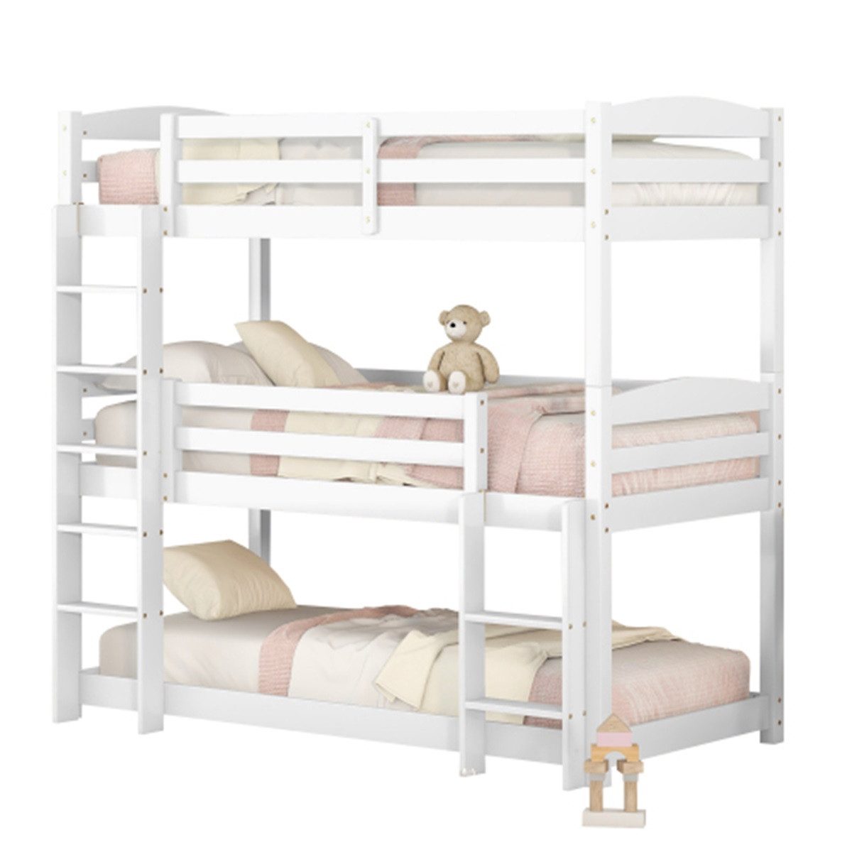 Welikera Etagenbett Etagenbett, 90*200cm, Single-Size-Holz-Dreier-Etagenbet günstig online kaufen