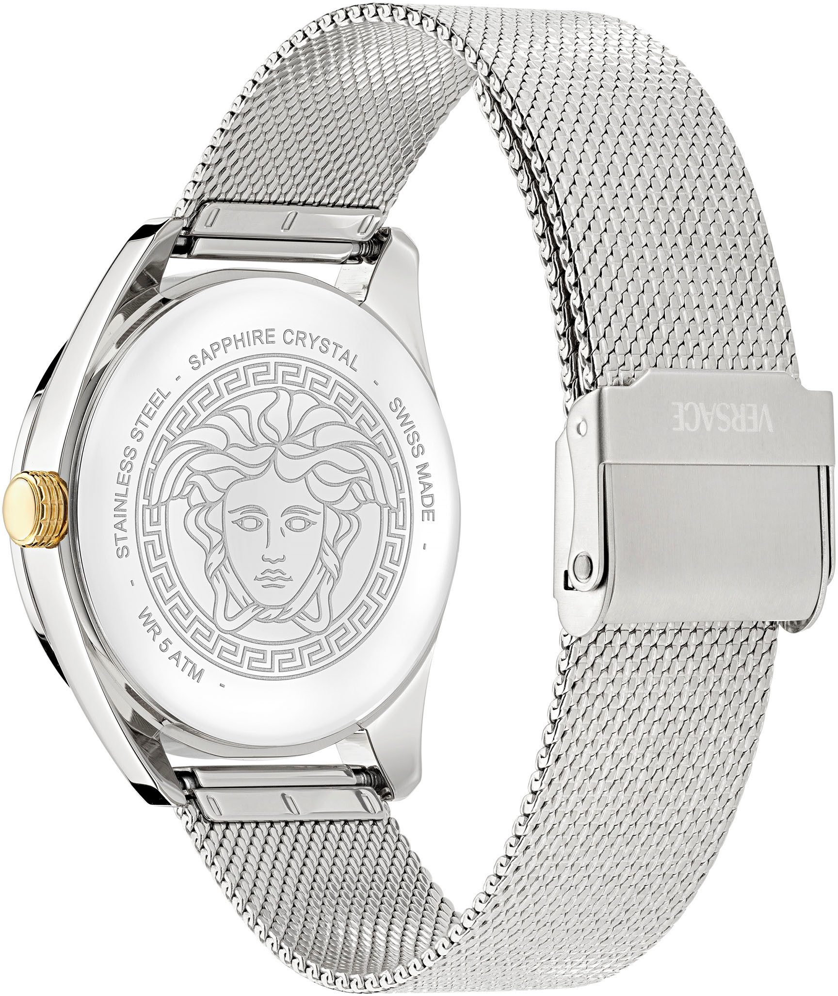 Versace Quarzuhr NEW V-CIRCLE LADY VE8A00324, Armbanduhr, Damenuhr, Saphirglas, Swiss Made, analog
