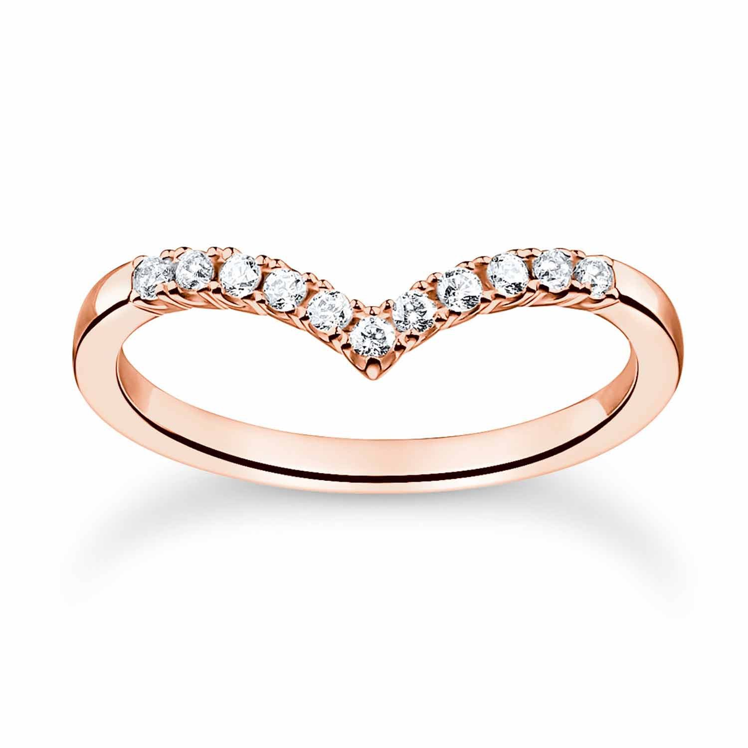 THOMAS SABO Silberring V-Form mit Weißen günstig online kaufen