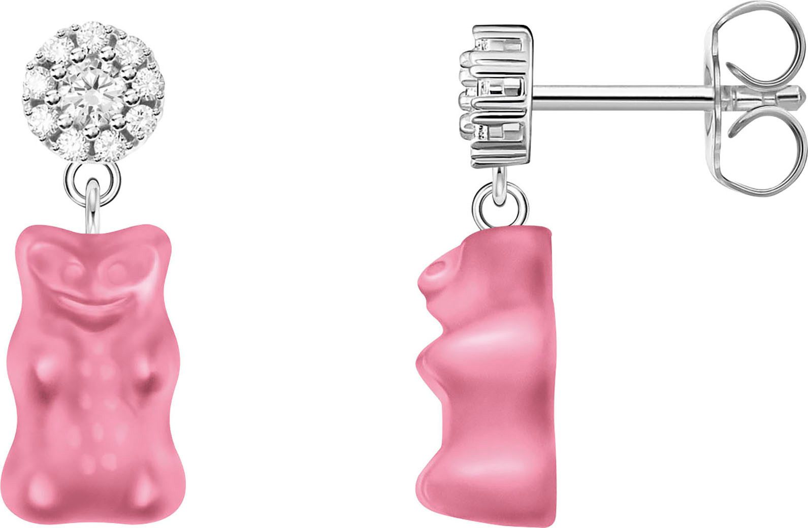 THOMAS SABO Paar Ohrstecker THOMAS SABO x HARIBO: Ohrstecker mit Goldbär, mit Kristallglas, Zirkonia (synth)