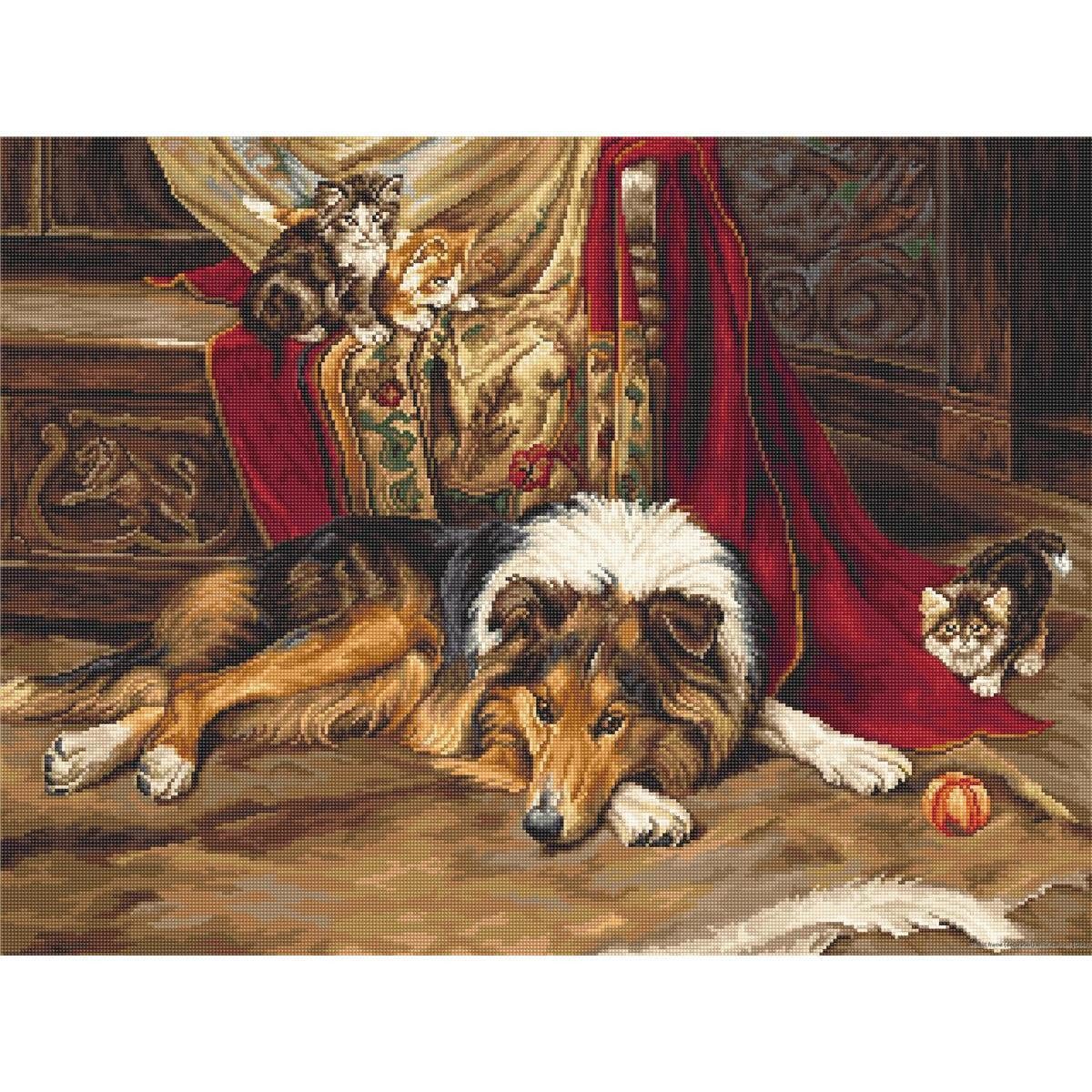 Luca-S Kreativset Luca-S Kreuzstich Set "Widerstrebender Kumpel", Zählmuster, 45x34cm, (embroidery kit by Marussia)