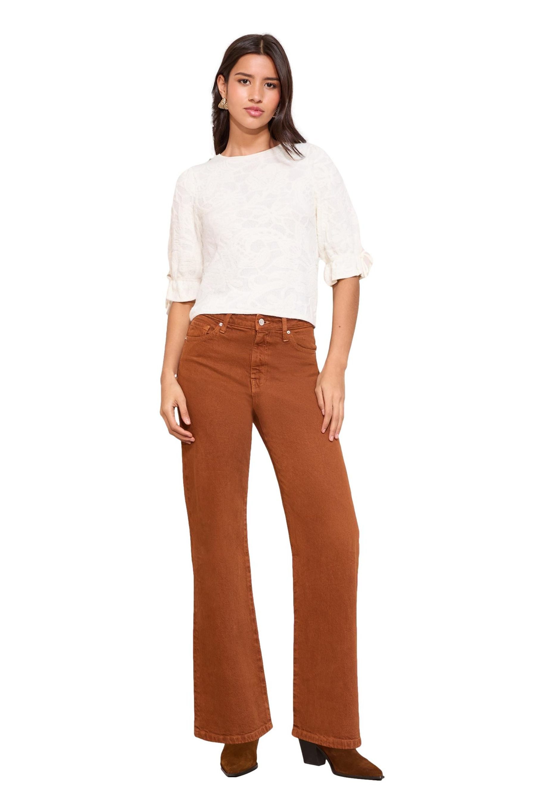 Friends Like These Shirtbluse Friends Like These Jacquard-Top mit Volumenärmeln (1-tlg)