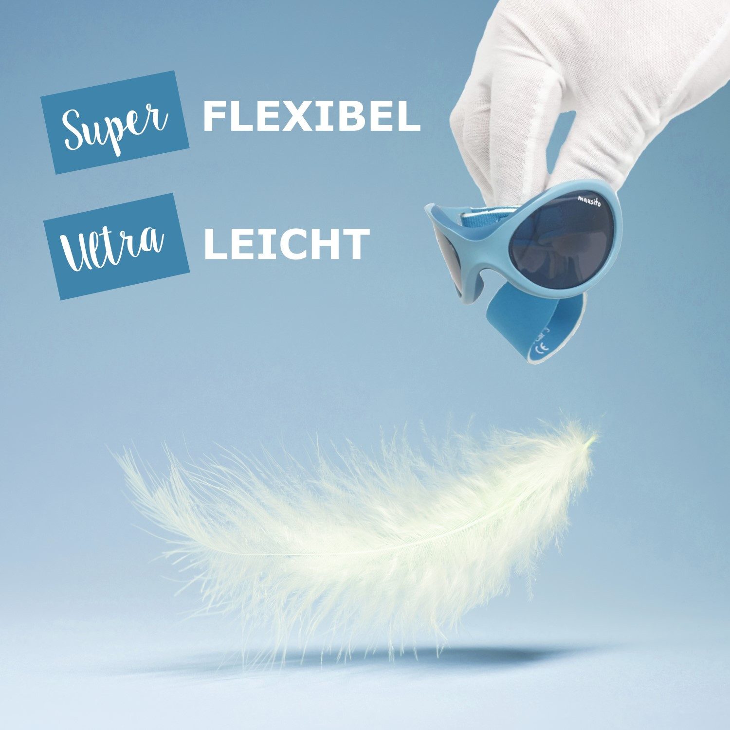 Mausito Sonnenbrille Baby Sonnenbrille mit Stil 0-18 Monate Flexibel sicher & UV-Schutz