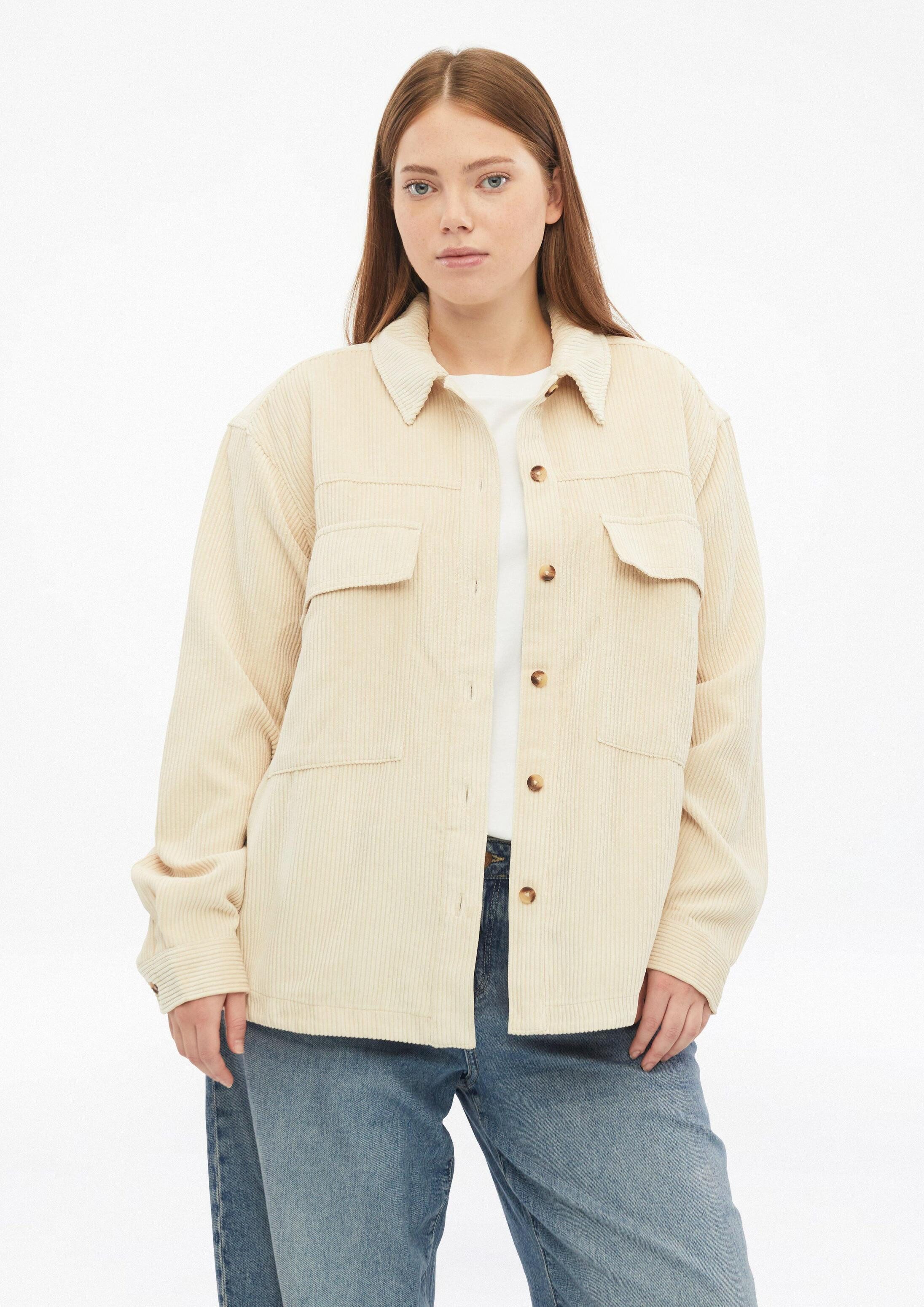 QS Hemdjacke Bluse Lässiges Kord-Overshirt