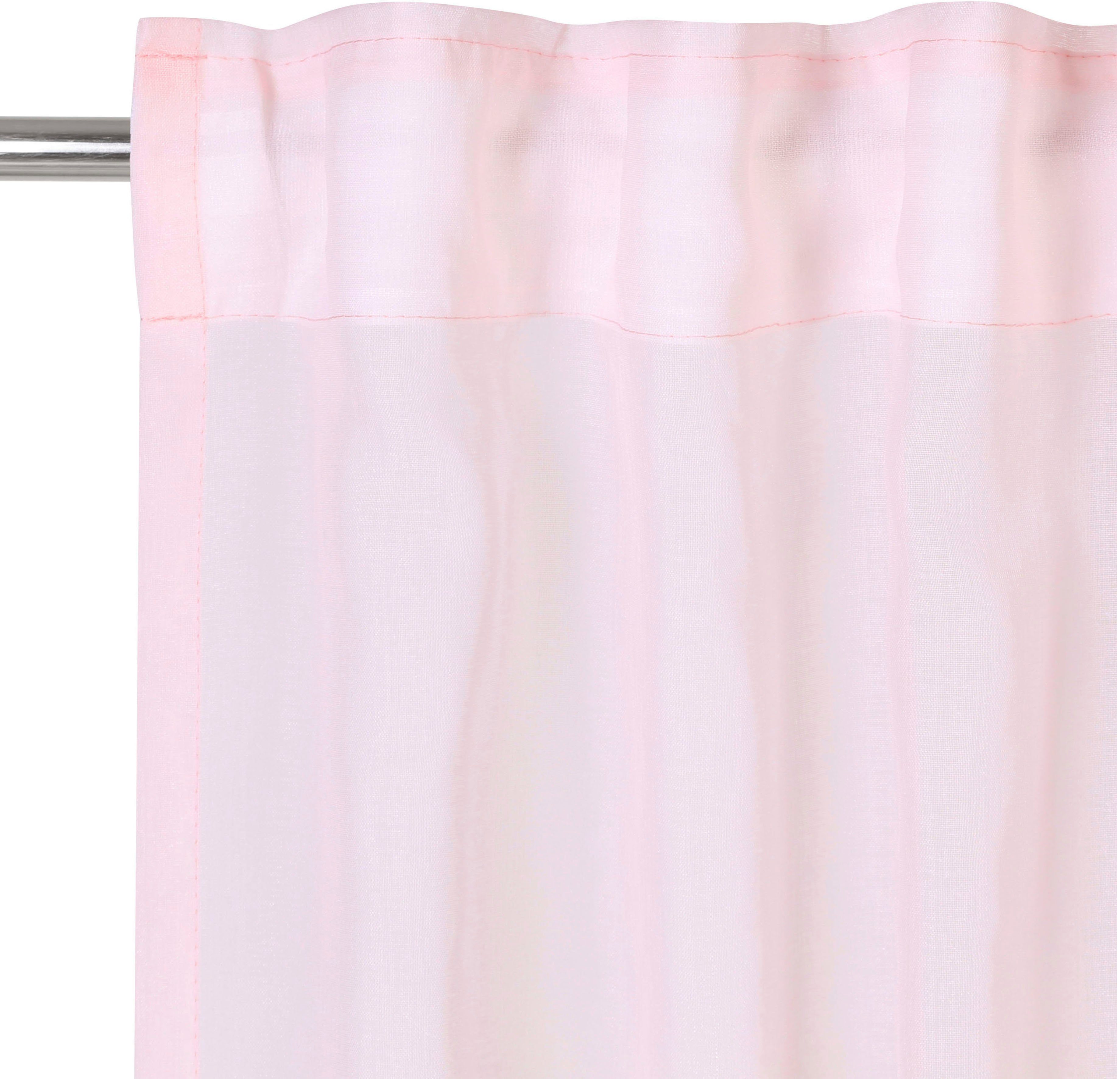 Gardine St), home, rosé gewebt my transparent, Dolly, transparent, glatt, Multifunktionsband Polyester, (1