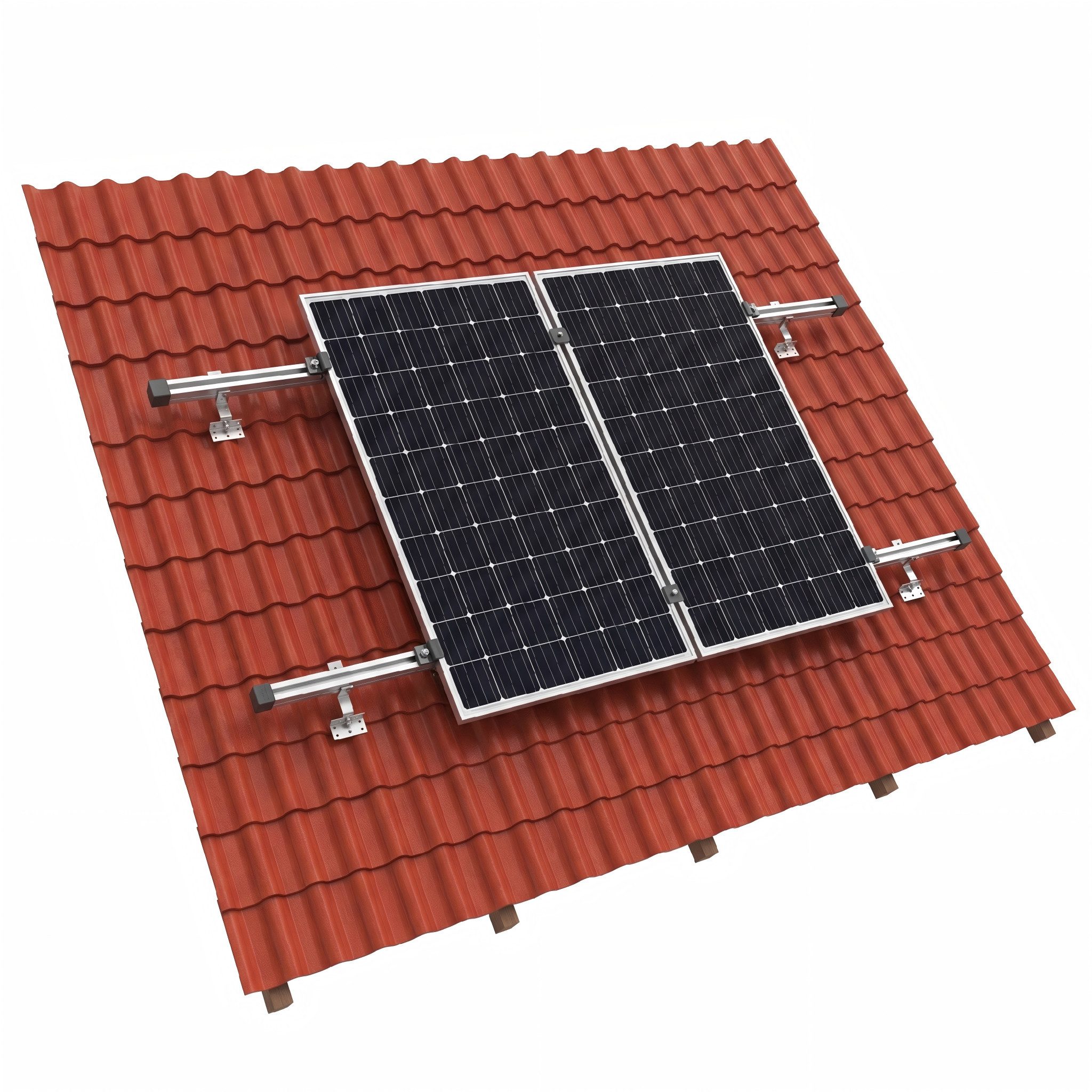 Intellisolaris Solarmodul-Halterung Halterung und Befestigung für PV Photovoltaik Anlage an Ziegeldach