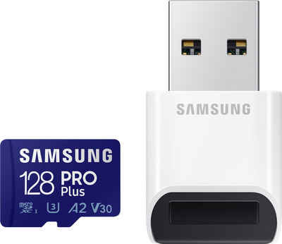 Samsung »PRO Plus 128GB microSDXC Full HD & 4K UHD inkl. USB-Kartenleser« Speicherkarte (128 GB, UHS Class 10, 160 MB/s Lesegeschwindigkeit)