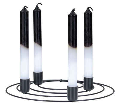 Levandeo® Tischkerzenhalter, Runder Kerzenhalter Ø 27cm Metall Schwarz Kerzenständer