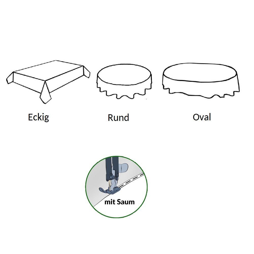 Emhelle Tischdecke Wachstuchtischdecke, Tischdecke, abwischbar, Innen- und Außennutzung