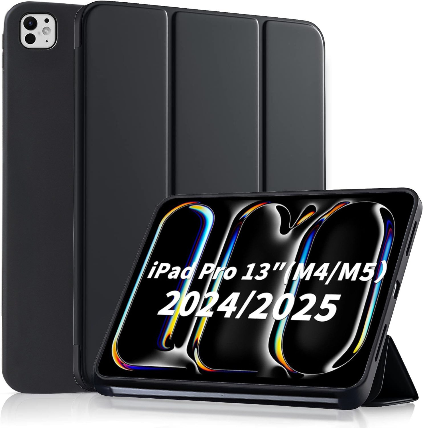 CLM-Tech Tablet-Hülle für iPad Pro M5 / M4 (2025/2024) 13 Zoll, Standfunktion, Magnetverschluss, Auto Schlaf/Wach Funktion