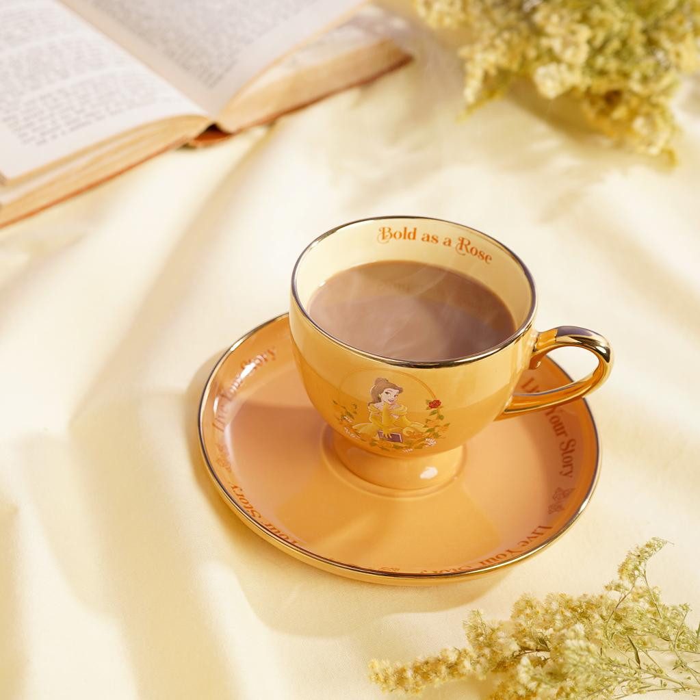 Disney Kaffeeservice Die Schöne und das Biest - Belle Teetasse Kaffee + Untersetzer Disney