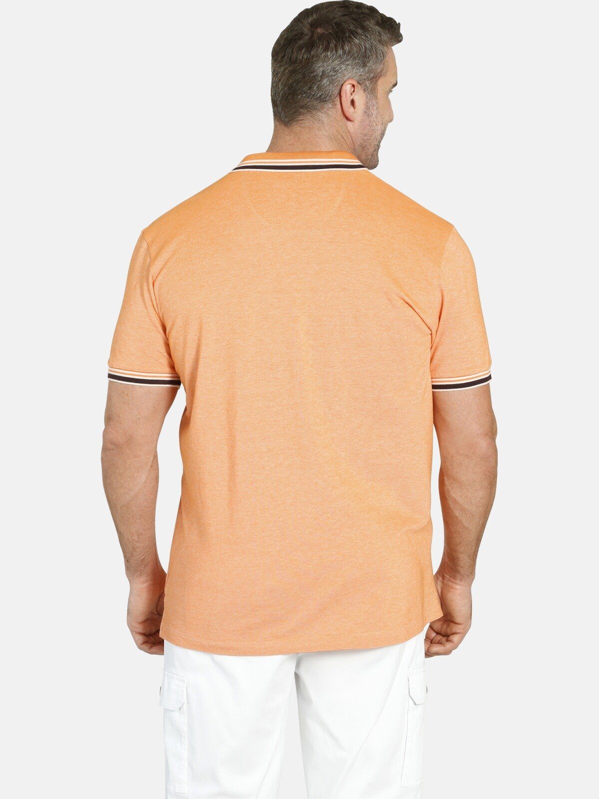 Pikee LANDON orange Charles EARL two-tone aus Colby Poloshirt