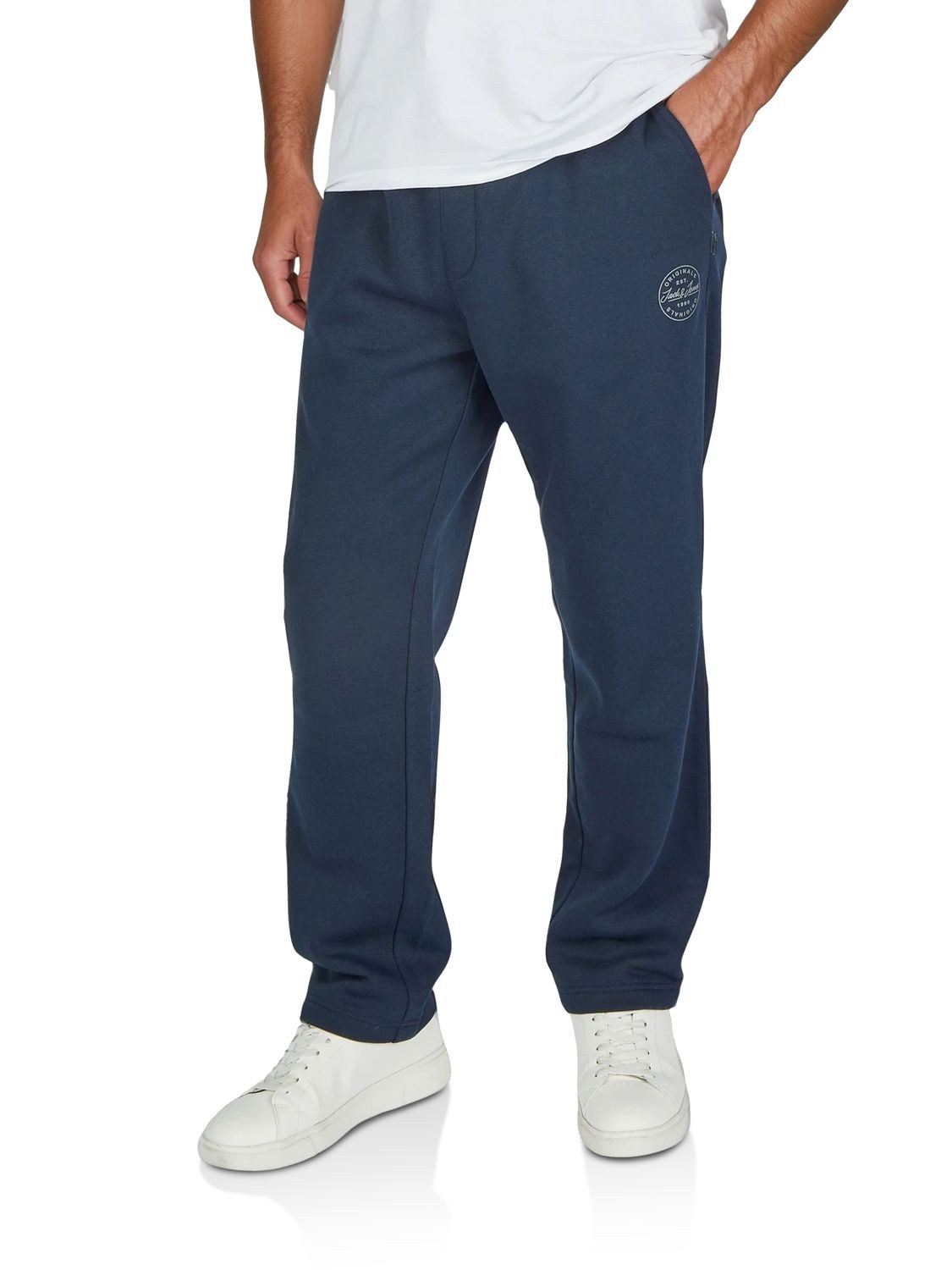 Jack & Jones Sweathose Herren Jogginghose JPSTKANE LANDON UNCUFFED SWT PANTS Relaxed Fit Jogginghose aus pflegeleichter Baumwollmischung