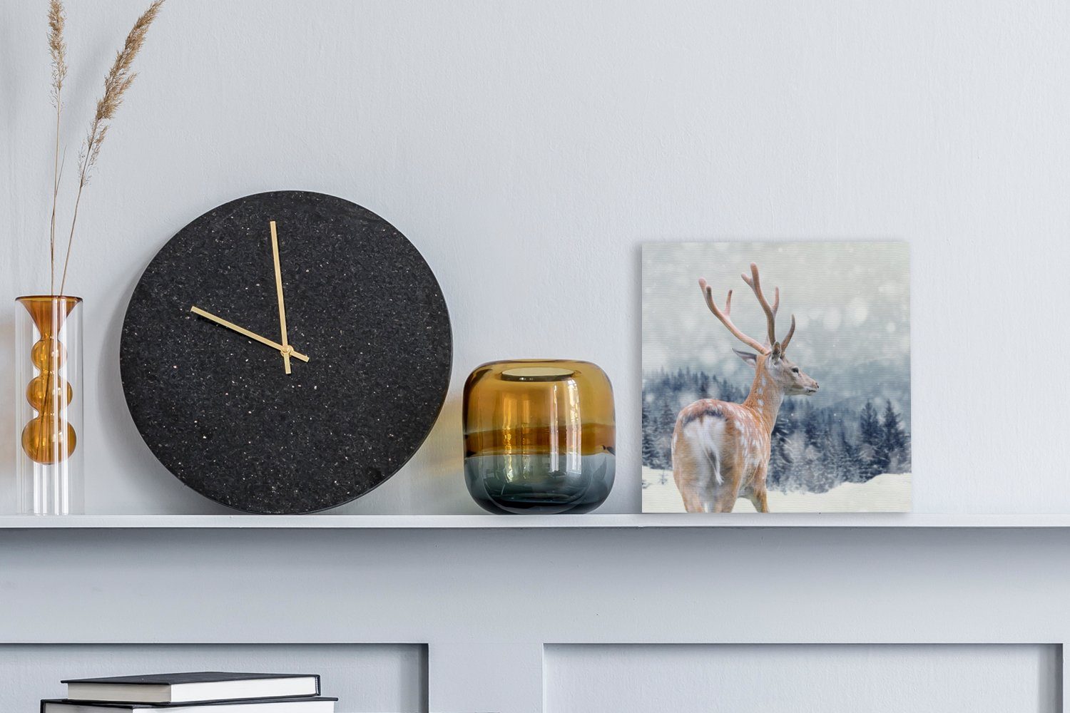 OneMillionCanvasses® Leinwandbild Winter - Hirsche - Tiere, Fotodruck (1 St günstig online kaufen