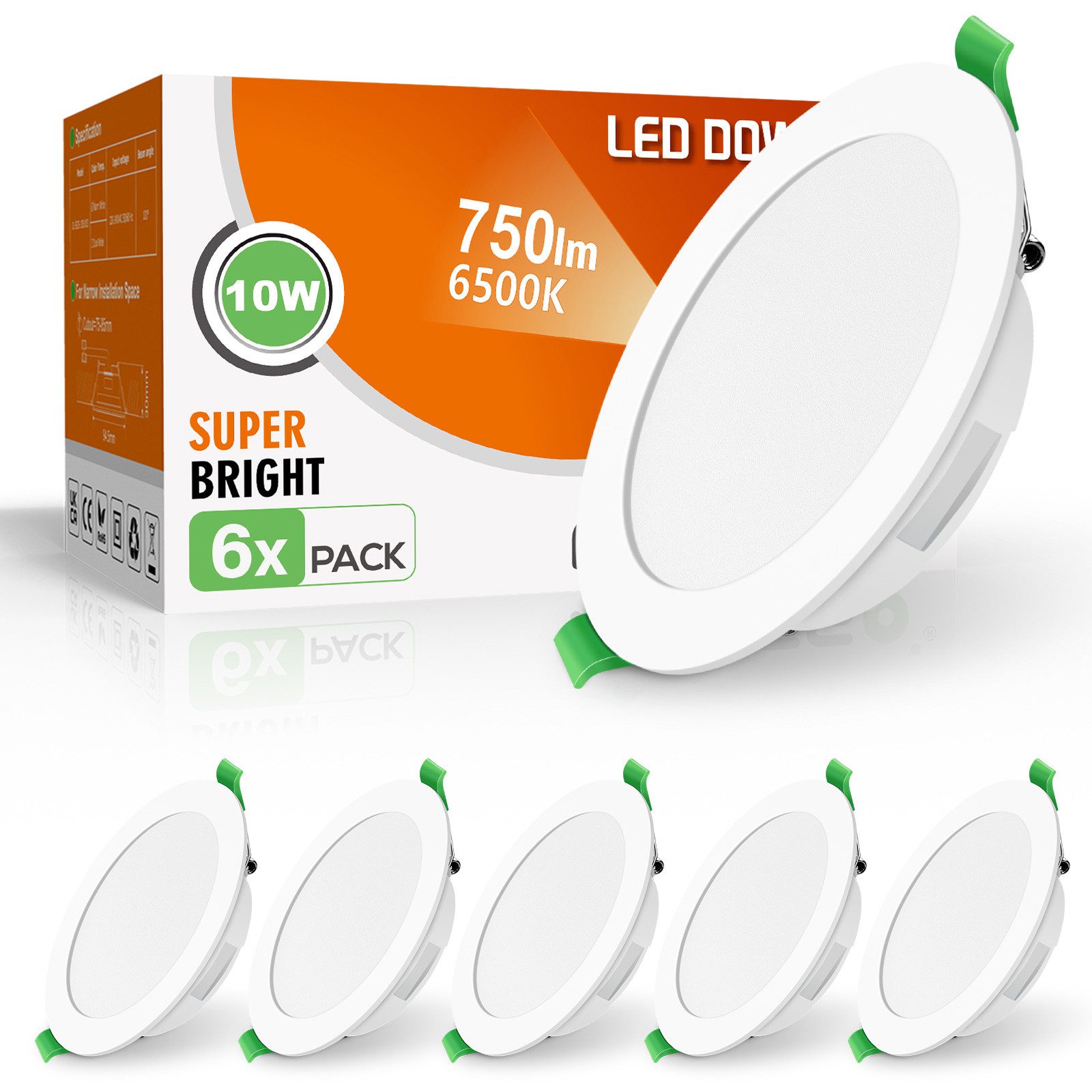 ALUSSO LED Einbaustrahler 6er-Set, IP44 Ultraflacher günstig online kaufen