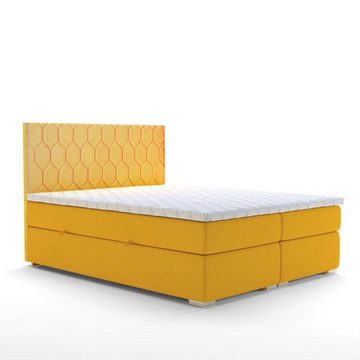 JVmoebel Bett Boxspring Bett Hotel Doppel Luxus Betten Polster Funktion Bettkasten