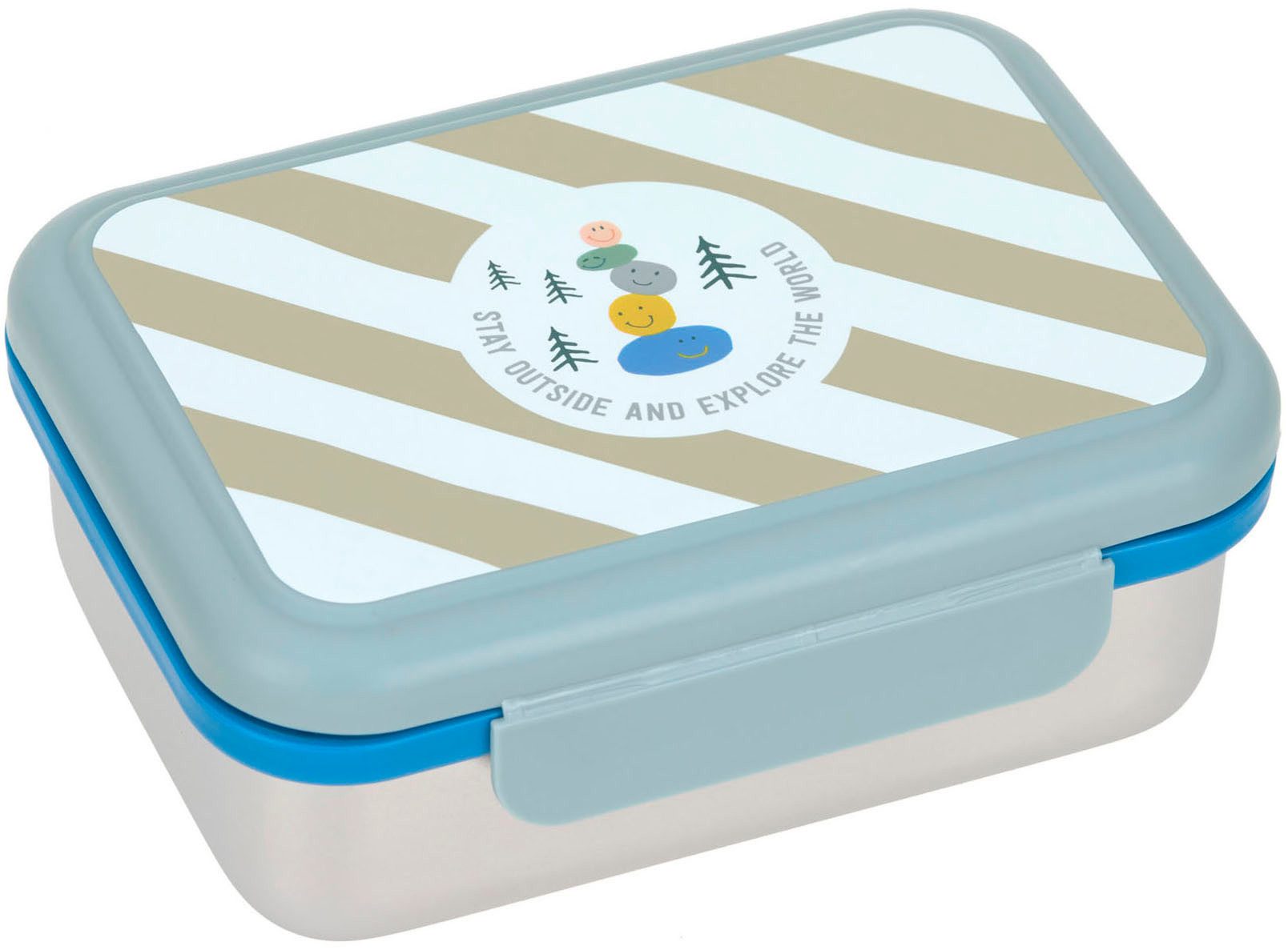 LÄSSIG Lunchbox Sunny Explorer Stainless Steel grün, Edelstahl, Polyprophylen (PP), Silikon, (1-tlg)