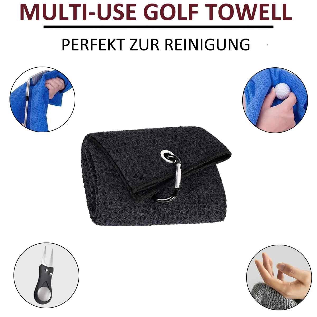 Jormftte Handtücher Gefaltetes mit Golfhandtuch,lustiges Golf-Handtuch Schwarz Clip