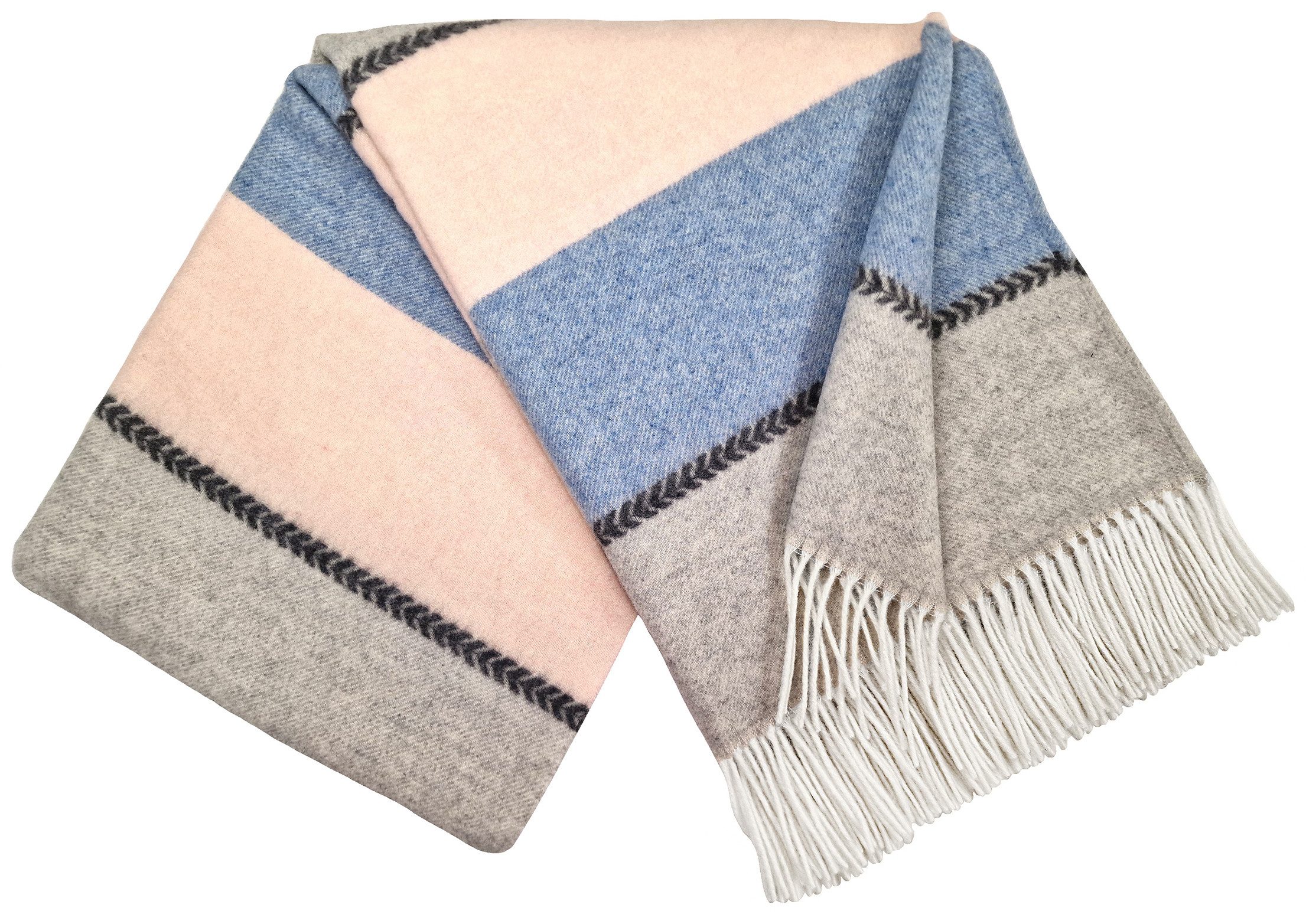 Wolldecke Merinowolldecke Plaid "Faro" Merinowolle-Kaschmir-Mix 140 x 200 cm
