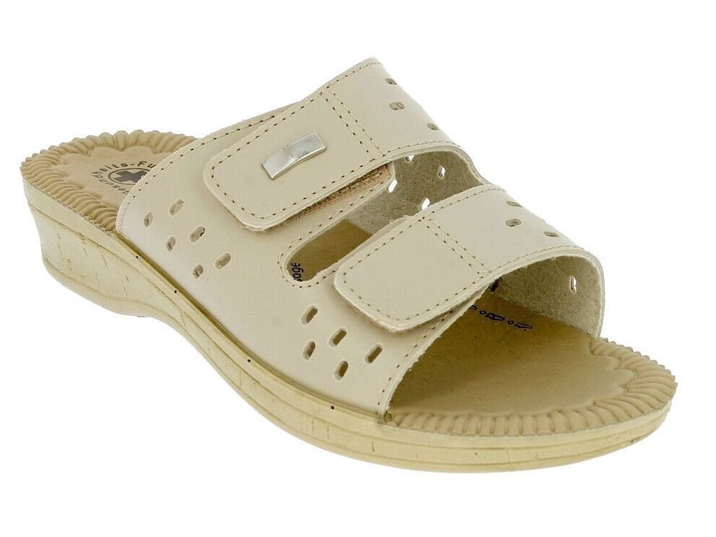 emeco Damen Pantoletten Schlappen Latschen mit Soft Fußbett Sandalette 3 Far Sandale