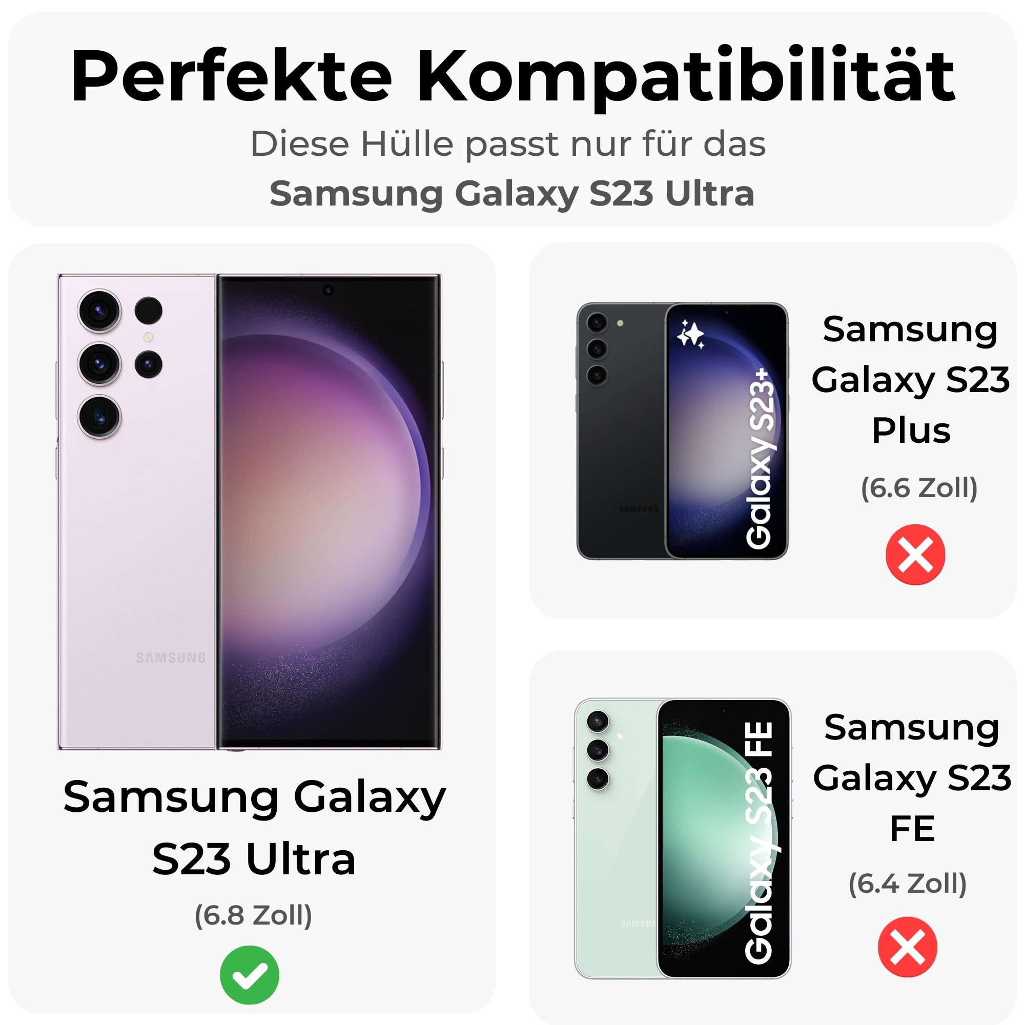 betterfon Handyhülle für Samsung Galaxy S23 Ultra TPU Case mit 360° Rundumschutz, 360 Grad Hülle mit Displayschutz und Fingerprint