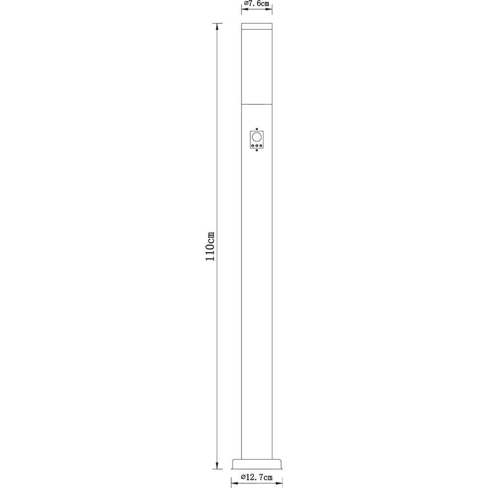 etc-shop Pollerleuchte, Leuchtmittel nicht Edelstahl Bewegungsmelder Stand Sockel Lampe 2x Garten Außen inklusive