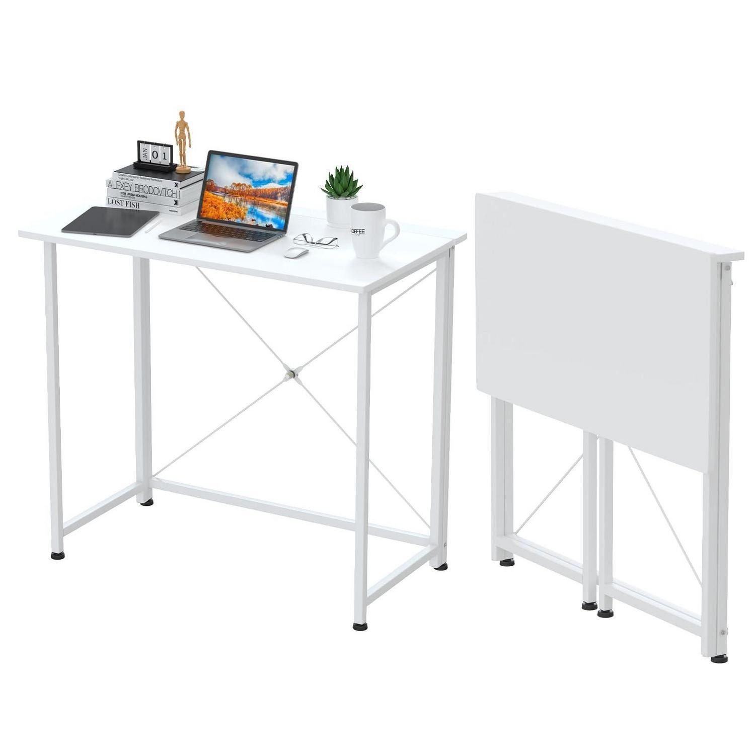 LuxusKollektion Computertisch Schreibtisch 80x45x75cm Weiß klappbar (1-St)