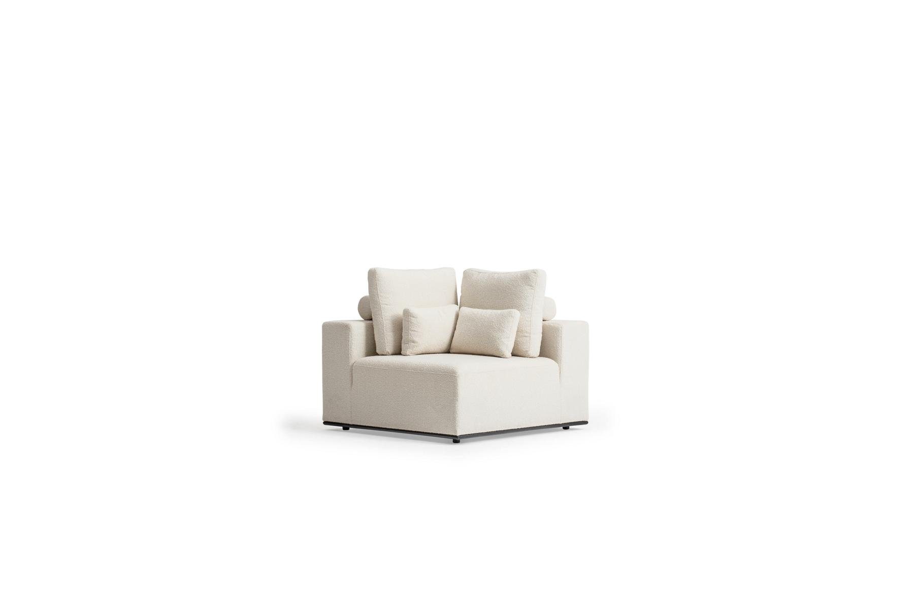 Wohnzimmerkombination L-Form Sofa, Made in Couch Modern Weiße Ecksofa JVmoebel Europe