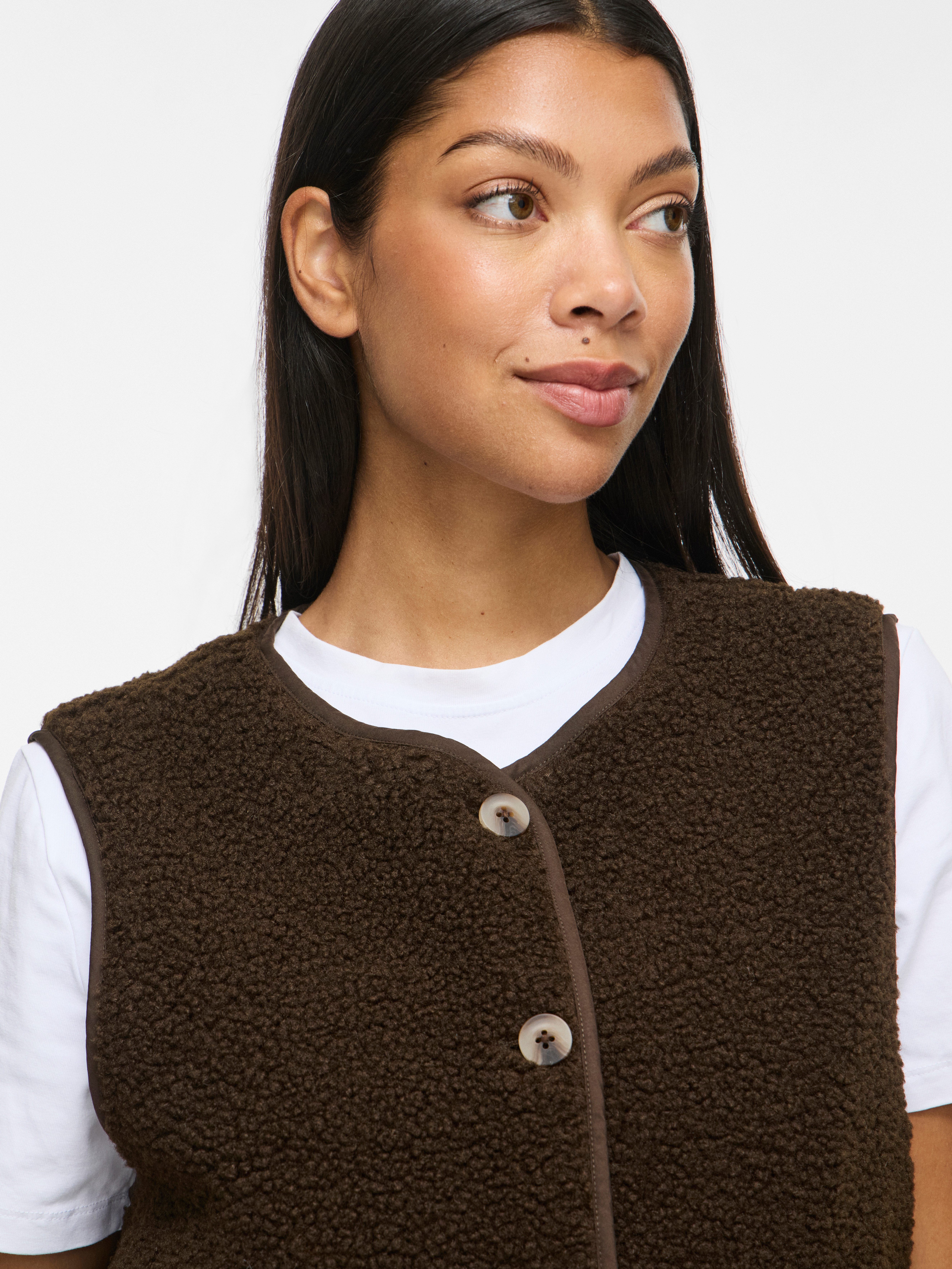 Vila Plüschweste VIADA TEDDY WAISTCOAT - NOOS Plüsch, Kunstfaser, regular fit