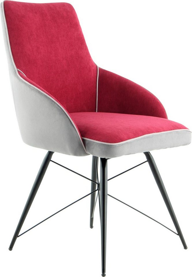 Kayoom Schalenstuhl Stuhl Carol 125 (Set, 1 St), farblich abgesetzte Paspel