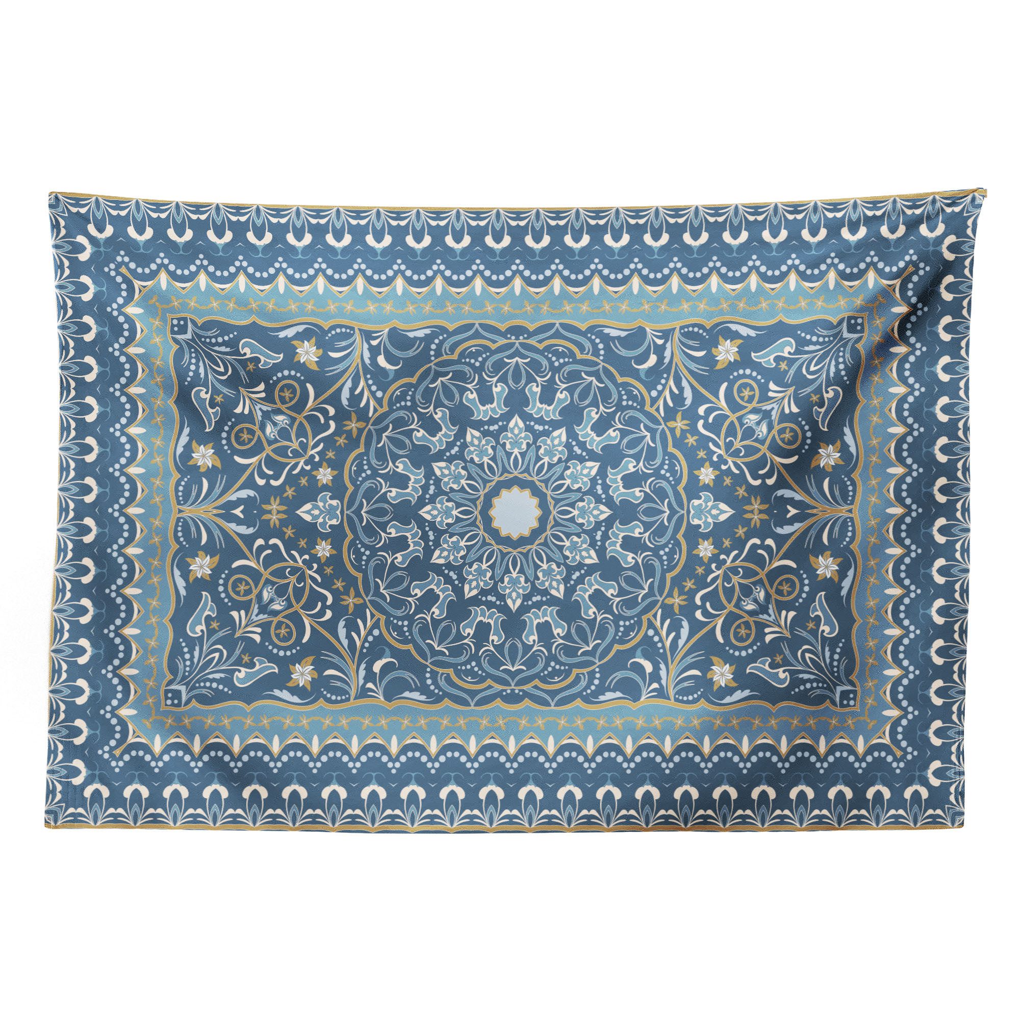 Abakuhaus Wandteppich aus Weiches Mikrofaser Stoff Für das Wohn und Schlafzimmer, rechteckig, Antik Orientalisch Kunst Blumig Trippy