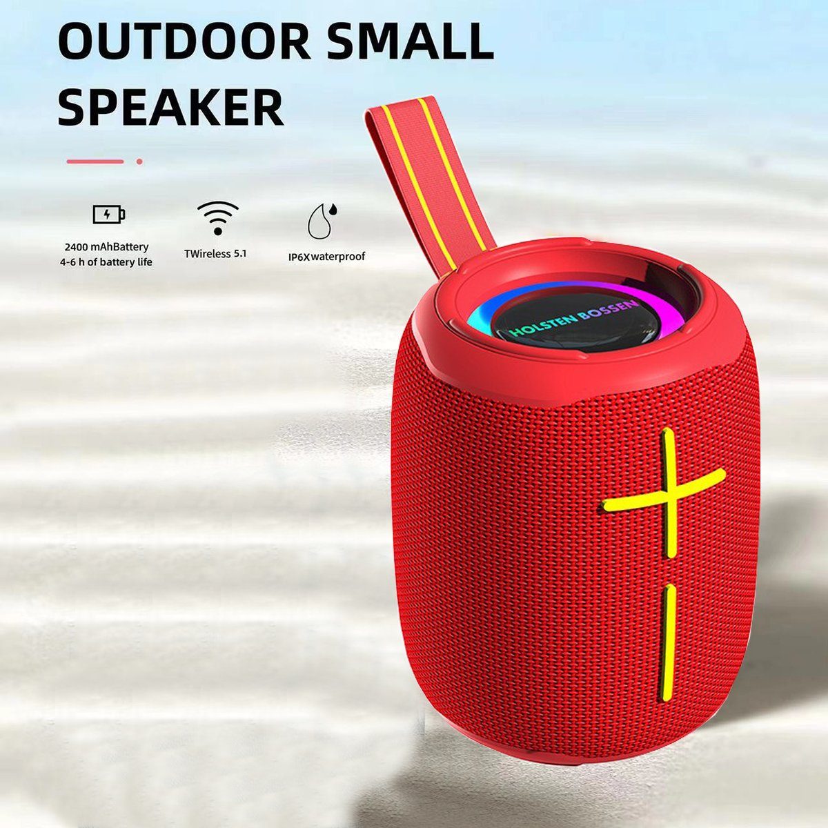 Bluetooth Bluetooth Tragbarer Soundbox für Lautsprecher XDeer Reisen) Bluetooth-Lautsprecher Stereo Box Rot Sound (360° Musikbox Wasserdicht