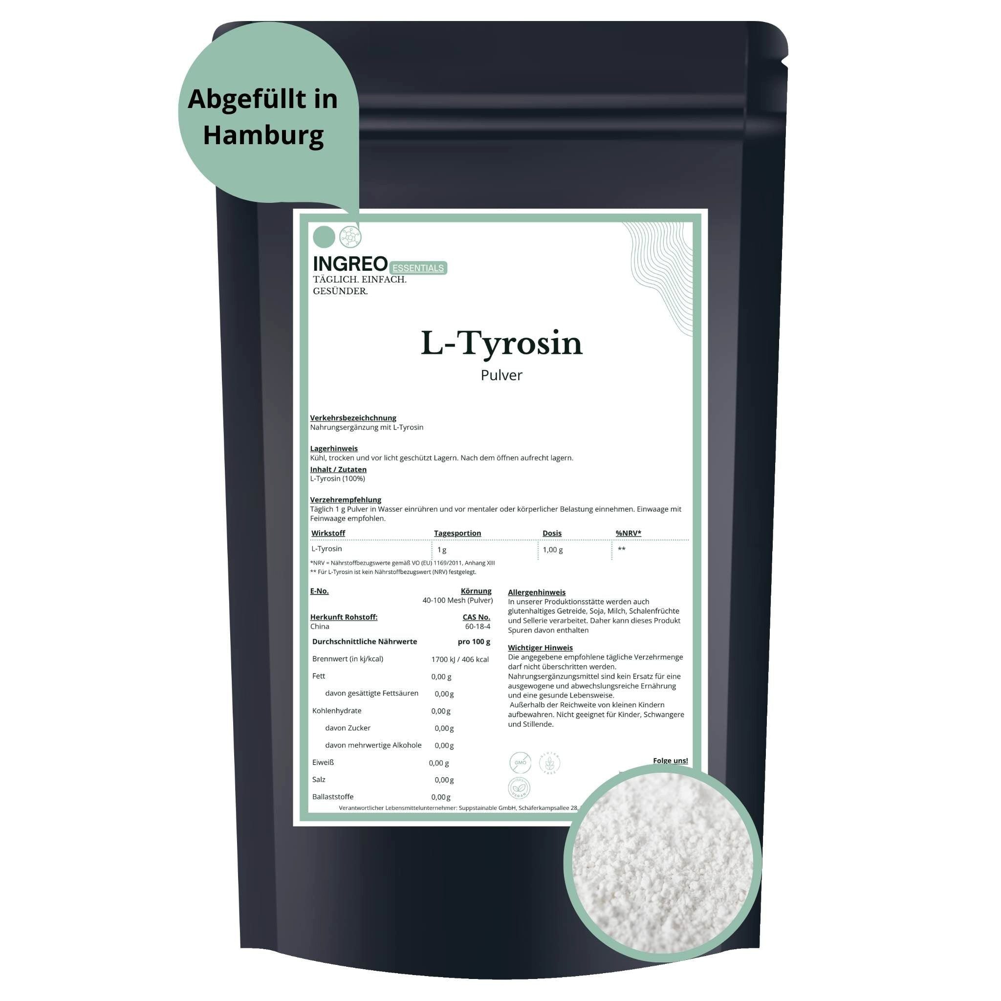 INGREO L-Tyrosin Pulver (40-100 Mesh) Pulver, 25000 g