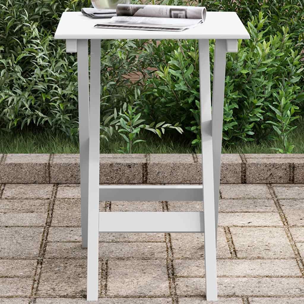 vidaXL Gartentisch Beistelltisch Klappbar Weiß Massivholz Pappel (1-St)