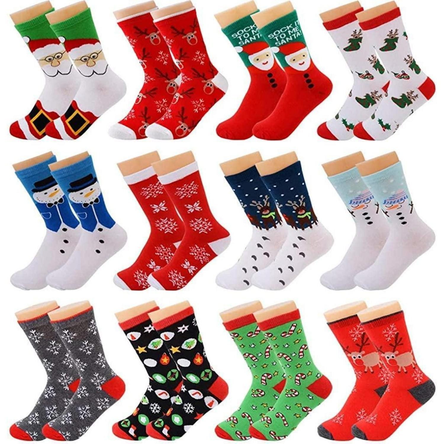 LuxusKollektion Kuschelsocken Socken 12 Paar Weihnachten Bunt Warm Damen Herren