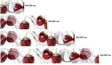 Rodnik Küchenrückwand Kirschen im Wasser, hochwertig mit UV- Direktdruck, für alle Räume geeignet