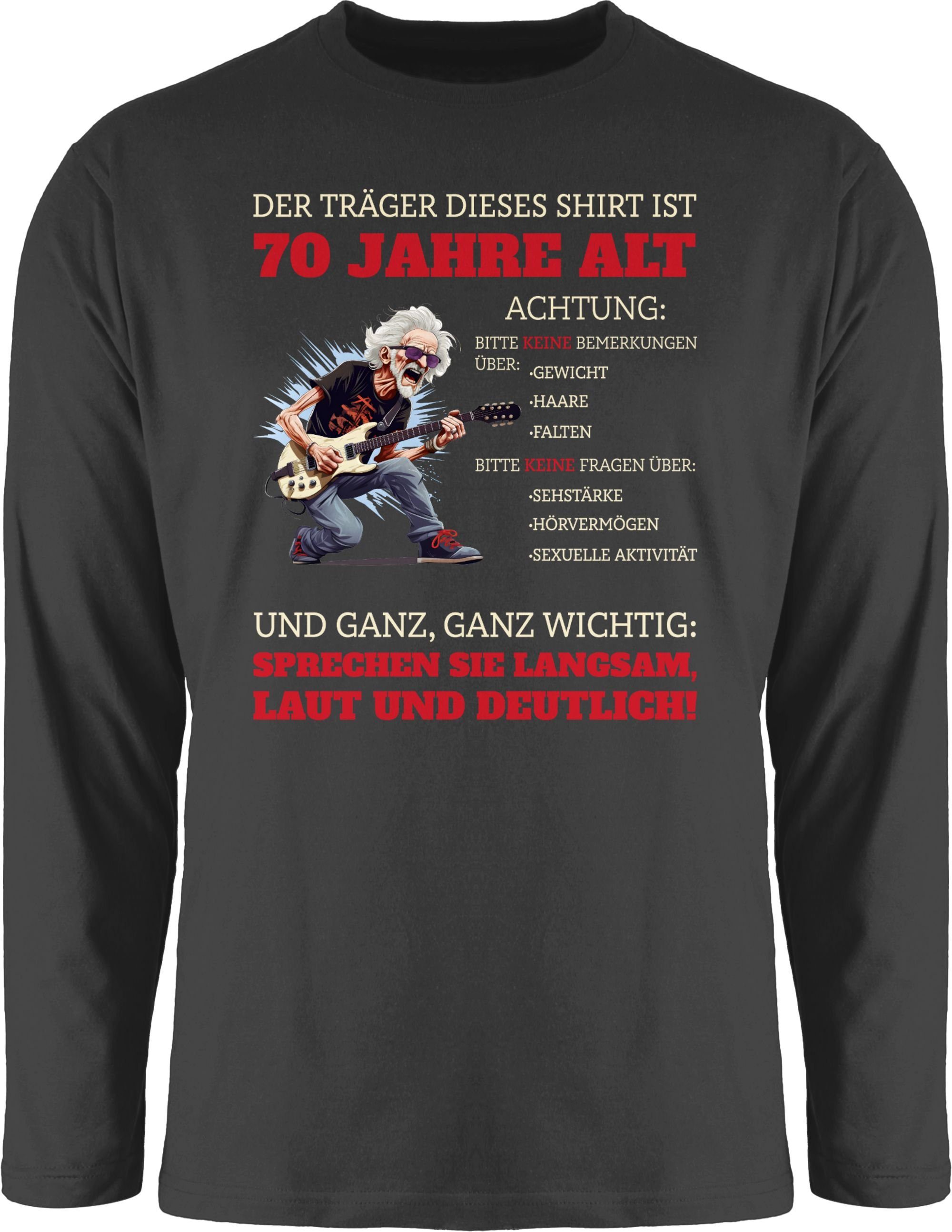 Shirtracer Rundhalsshirt Alter Sack 70 - Der Träger dieses Shirt ist 70 Jahre 70. Geburtstag 2 Schwarz | Rundhalsshirts