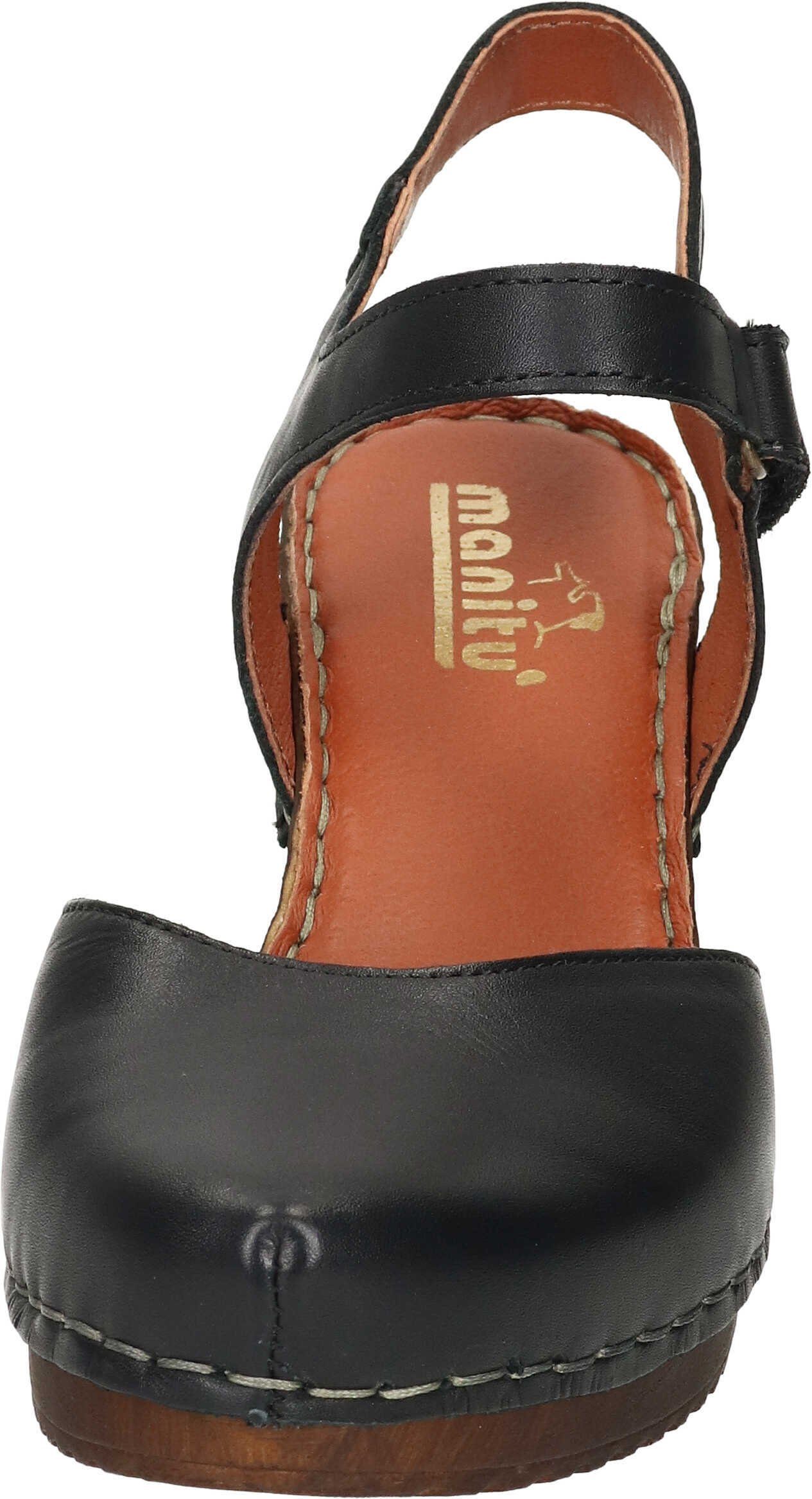 Manitu Sandalen Sandale aus echtem schwarz Leder