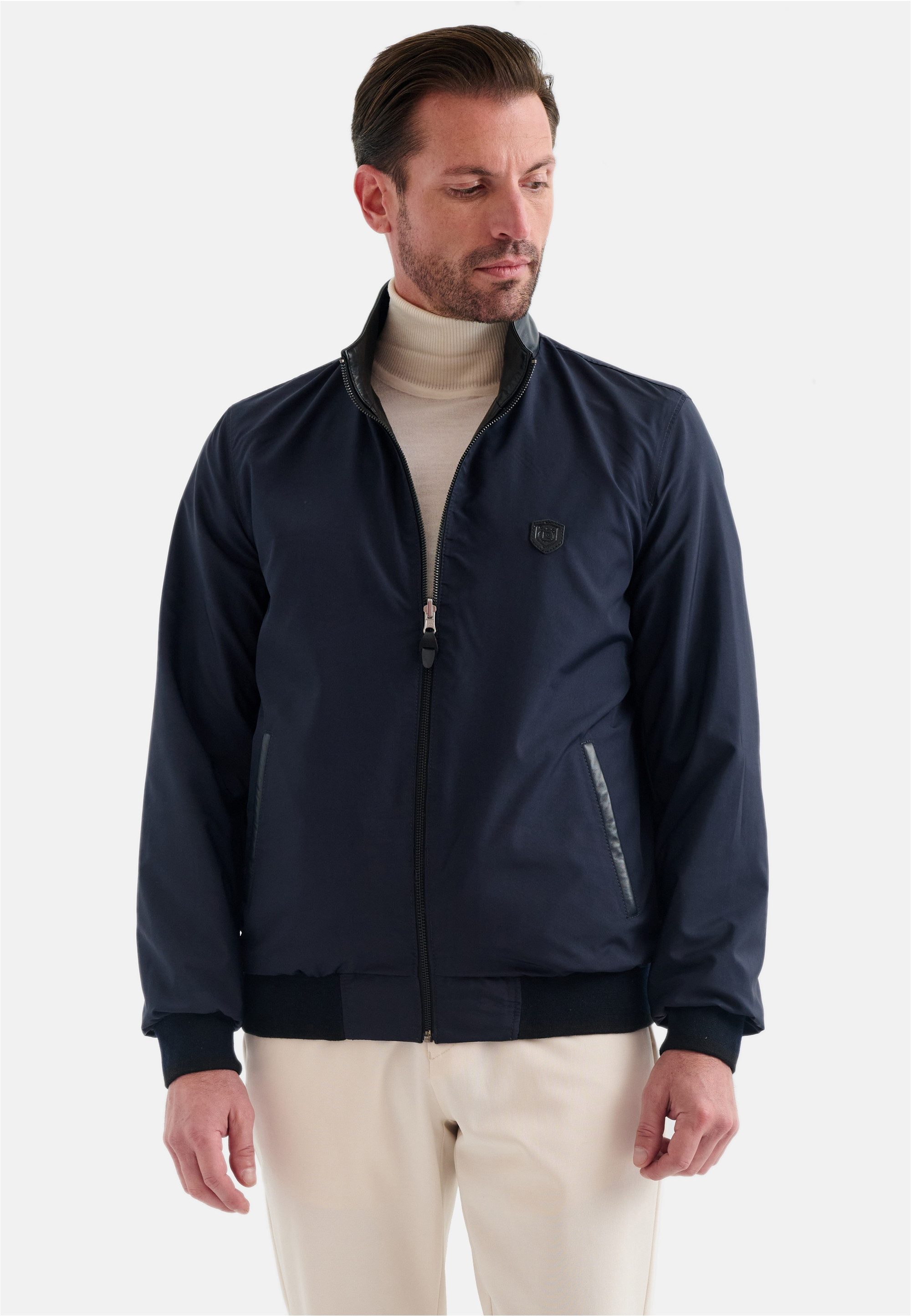 Pierre Cardin Lederjacke mit Stehkragen