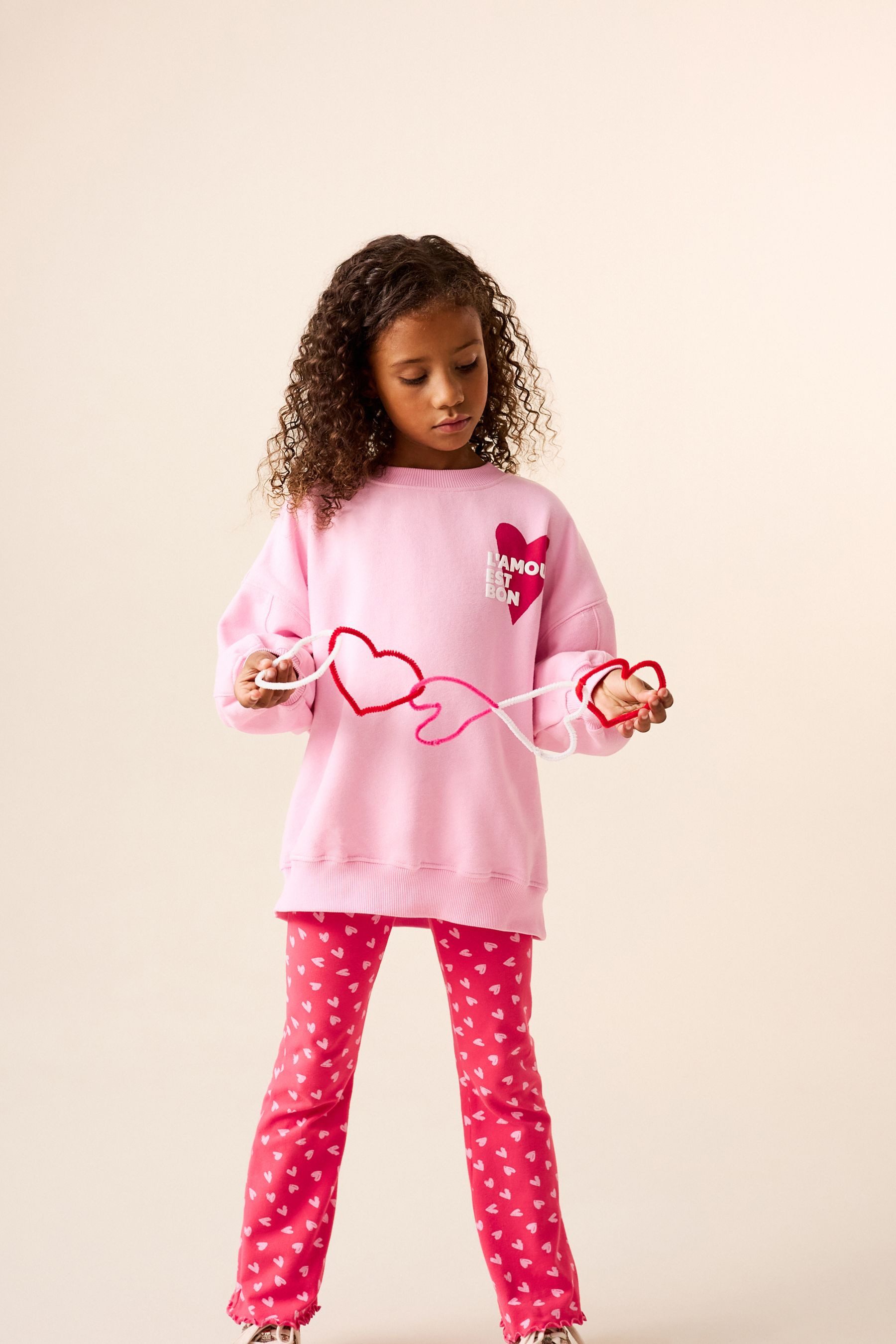 Next Top & Leggings Sweatshirt und ausgestellte Leggings im Set (2-tlg)