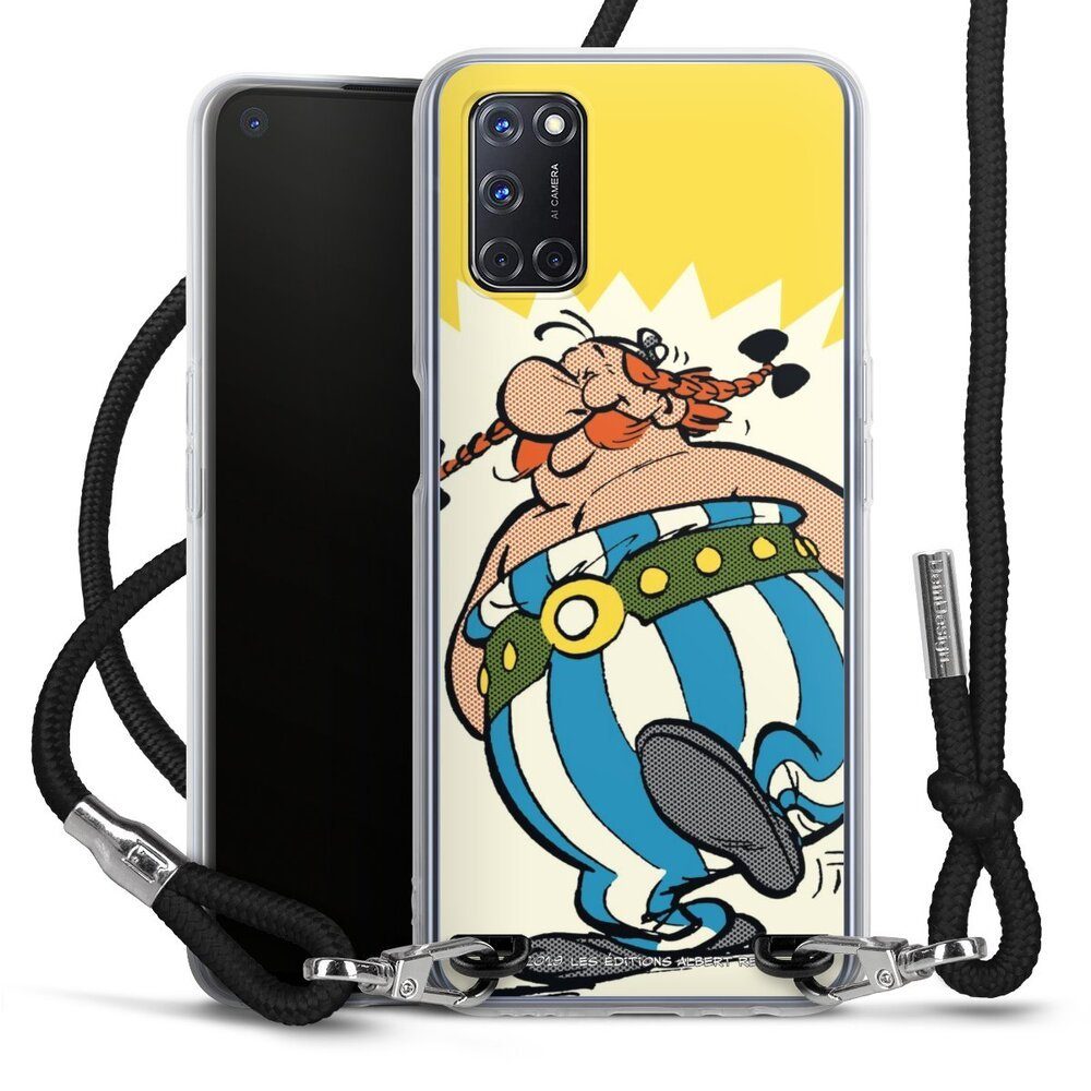 DeinDesign Handyhülle Vintage Obelix Offizielles Lizenzprodukt Obélix Vintage, Oppo A72 Handykette Hülle mit Band Case zum Umhängen Cover mit Kette